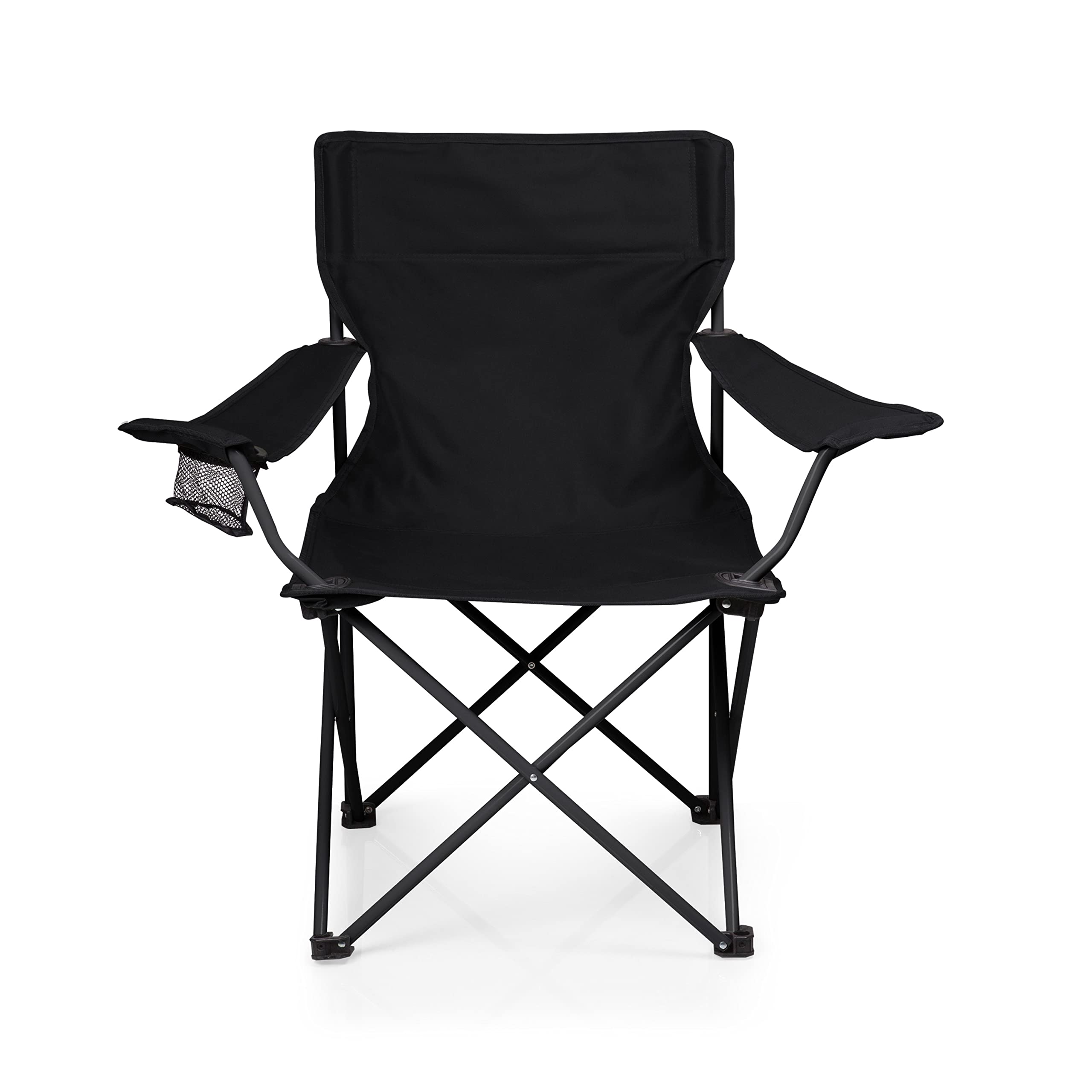 PICNIC TIME NHL PTZ Portable Folding Camp Chair - Lightweight Outdoor Picnic, Beach, Lawn, Tailgating Chair with Carry Bag (Black) - Perfect for Camping, Backyard, Sports Events & Travel