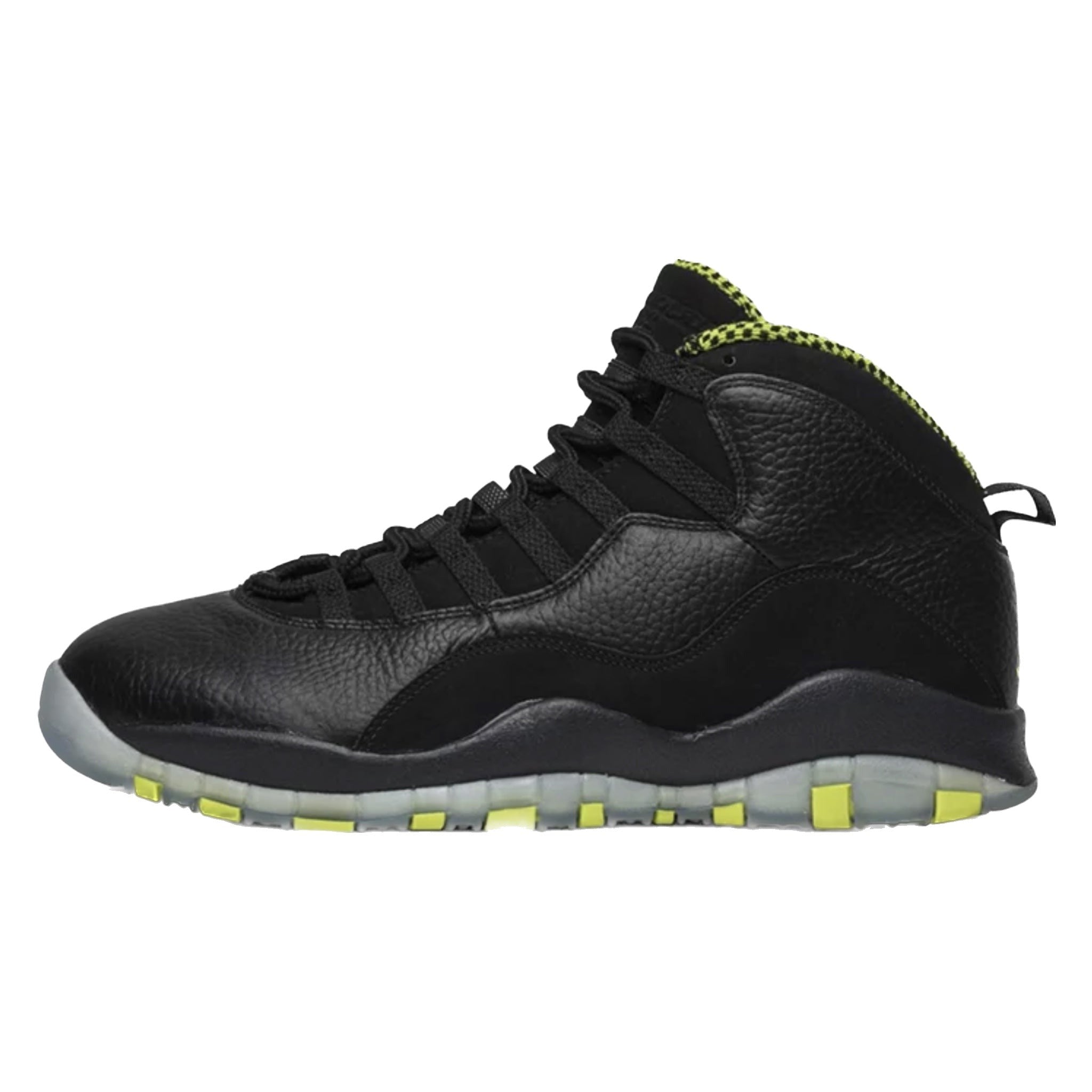 Air Jordan 10 Retro Sneakers - Venom Green, Black, Cool Grey & Anthracite Colorway | Men's Basketball Shoes for Streetwear & Casual Wear
