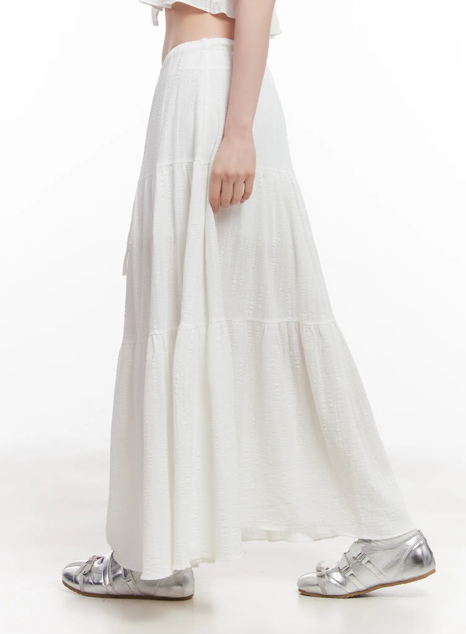 Stylish Cotton Tiered Maxi Skirt CU510 - Flowy Boho Summer Dress for Women - Perfect for Beach, Vacation & Casual Outings