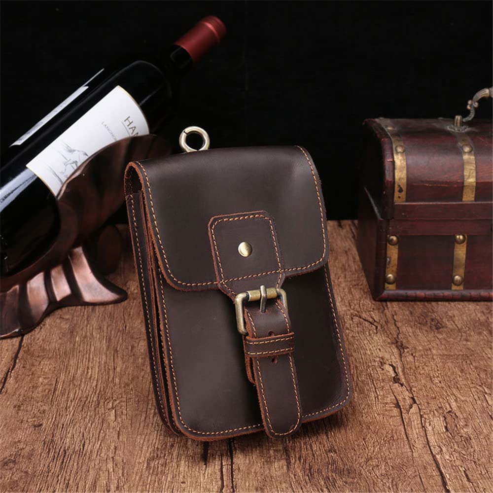 Vintage Handmade Waist Pack for Men - Retro Fanny Pack, Sporty Crossbody Phone Bag, Small Casual Hip Bag (17x4.5x11cm) - Perfect for Gym, Travel & Outdoor Activities