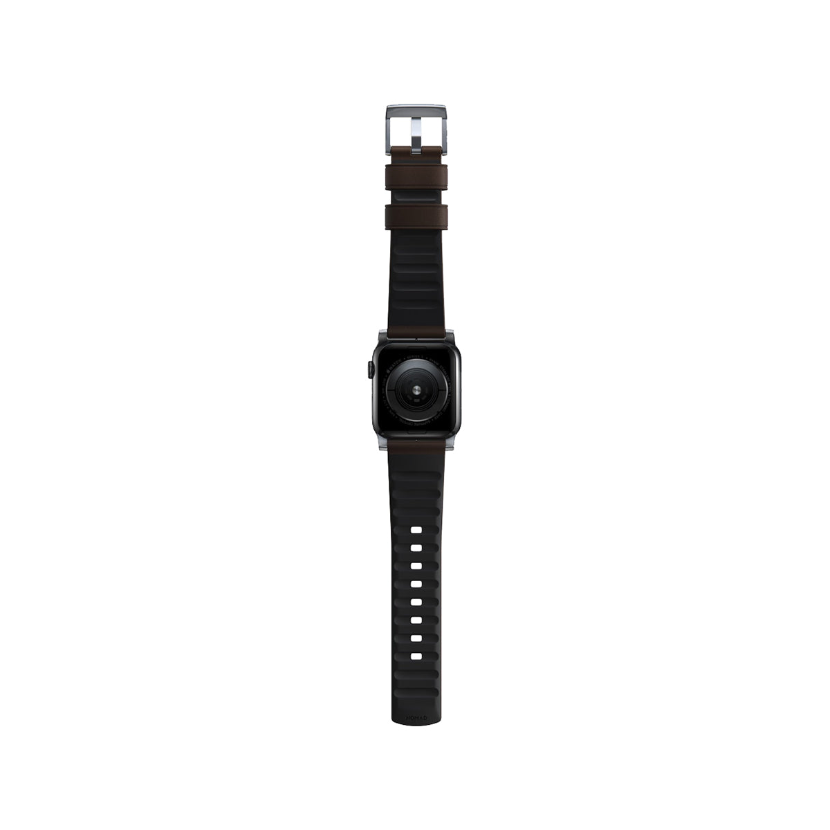 Nomad Active Band Pro 45mm / 49mm Silver Hard Case with Premium Brown Leather Strap - Compatible with Apple Watch for Workout, Travel & Everyday Wear
