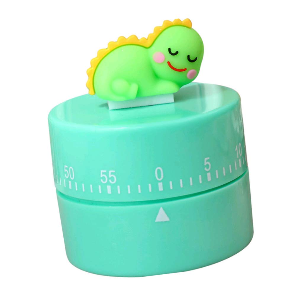 WINOMO Cute Cartoon Dinosaur Kitchen Timer - 60 Minute Mechanical Rotating Egg Timer for Cooking, Baking, and Kids' Learning - Random Color