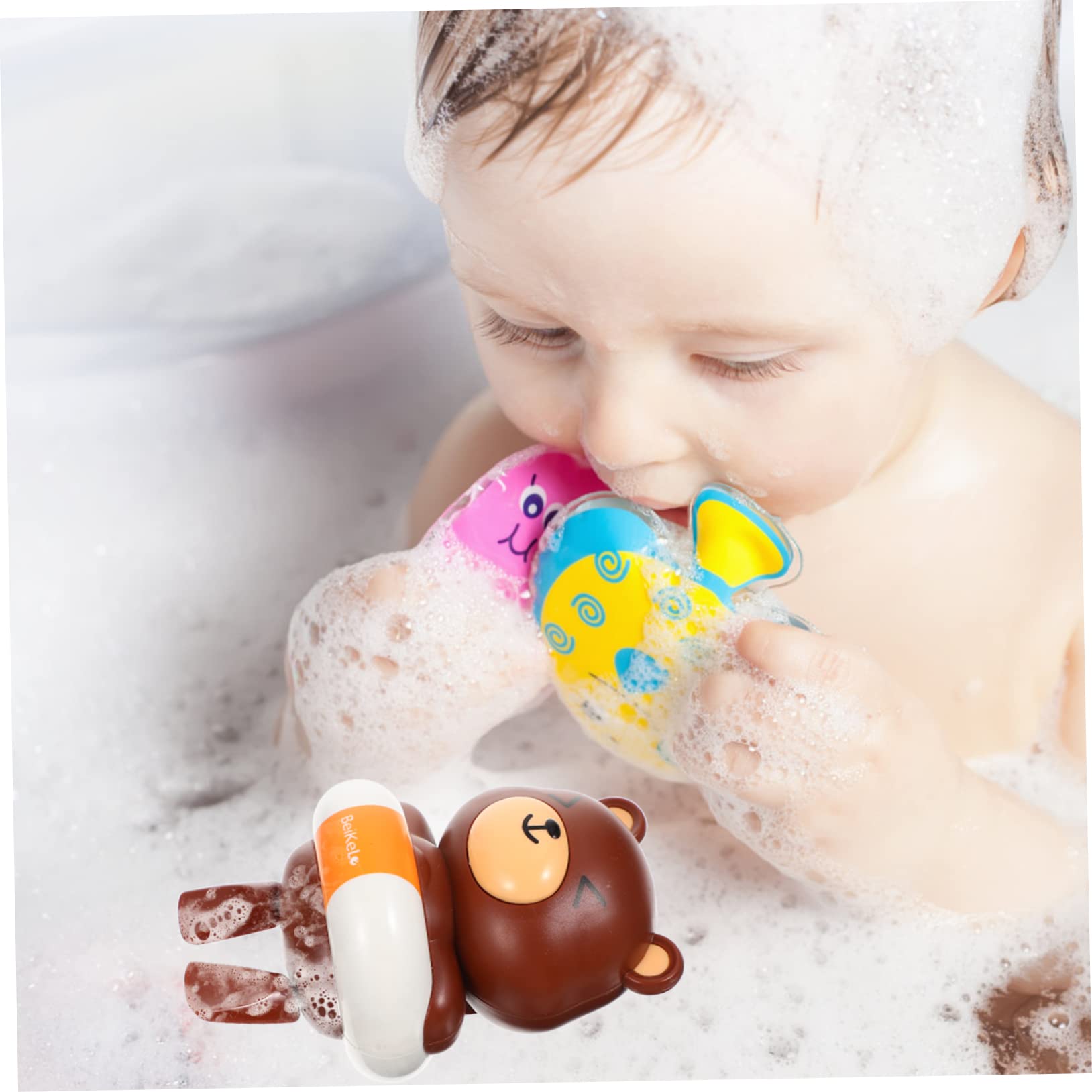 HEMOTON 5-Piece Ocean Animal Bath Toys Set - Plastic Bathtub Playthings for Toddlers & Kids | Fun Bath Time Learning Toys for Baby Shower Gifts & Pool Party Favors