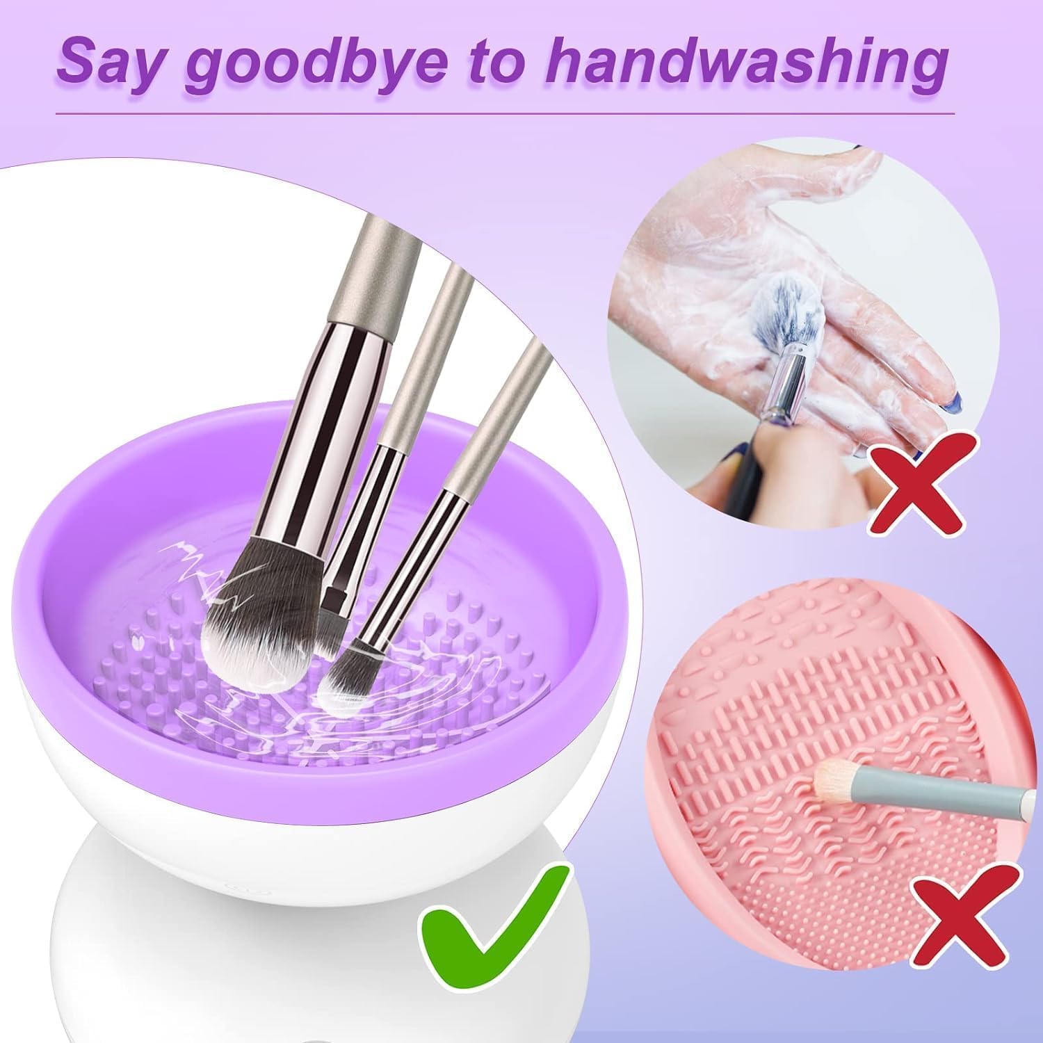 DHYANI Electric Makeup Brush Cleaner - Automatic Rotating Cleaning Machine for Cosmetics Brushes | Quick & Deep Cleaning Tool | Perfect for Home Salon & Professional Makeup Artists