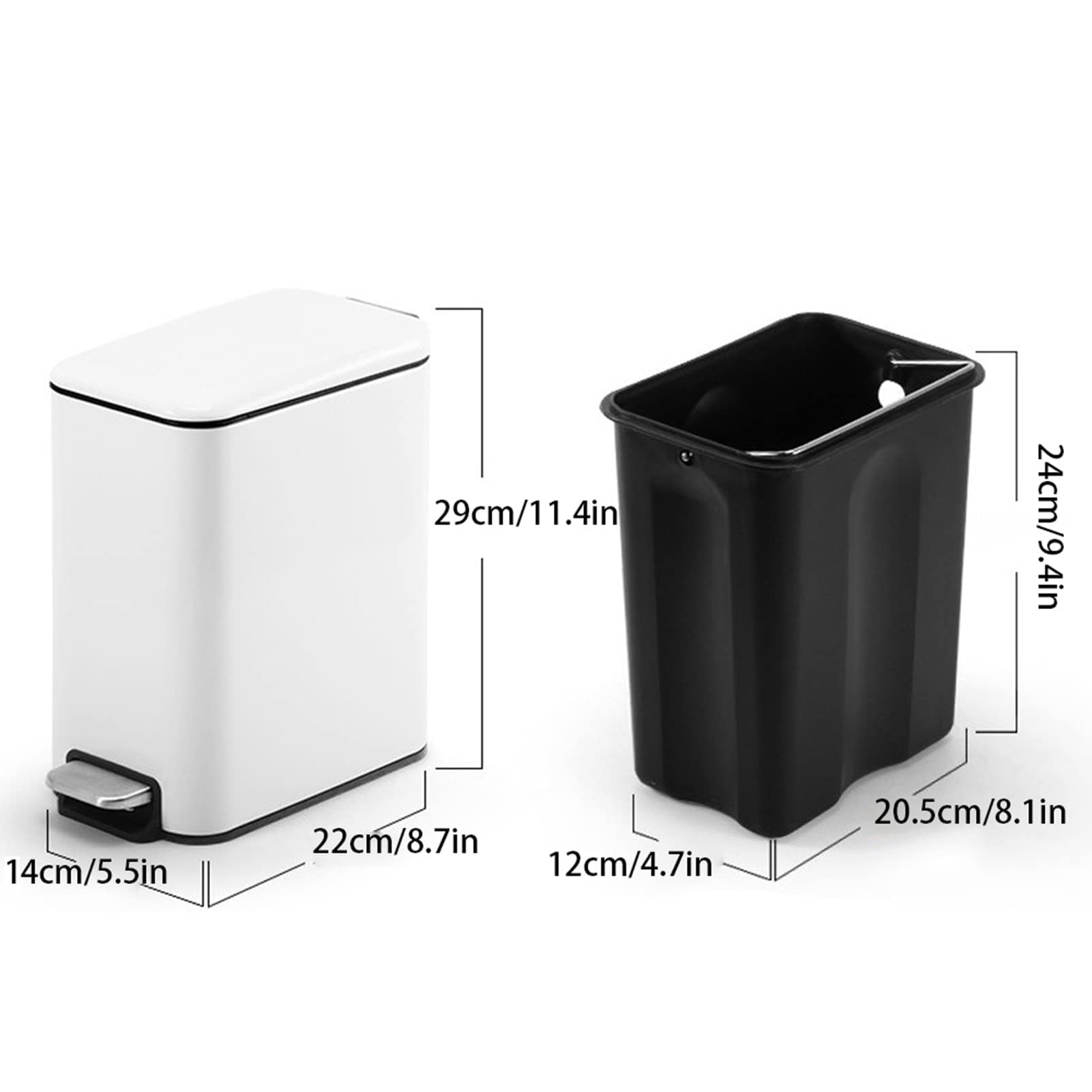 ENZZ Eco-Friendly Plastic Step Trash Can with Foot Pedal - 13 Gallon Kitchen & Bedroom Waste Bin for Home, Office & Hotel Use