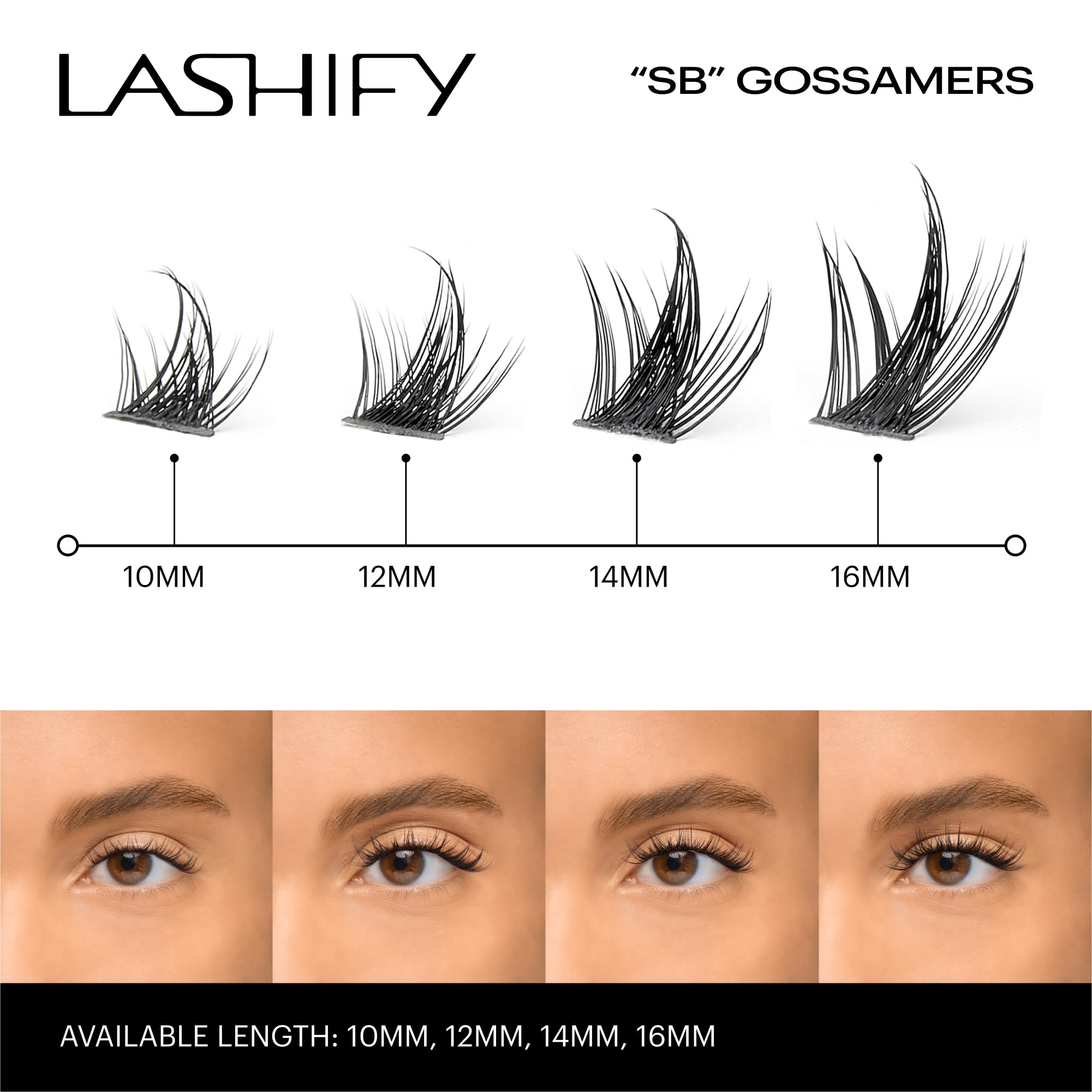 Lashify Star Burst 14mm DIY Eyelash Extensions Refill Kit - Multi-Length Layered False Lashes in Black for Natural Volume & Glamorous Look | Perfect for Daily Wear, Special Occasions & Professional Makeup Artists