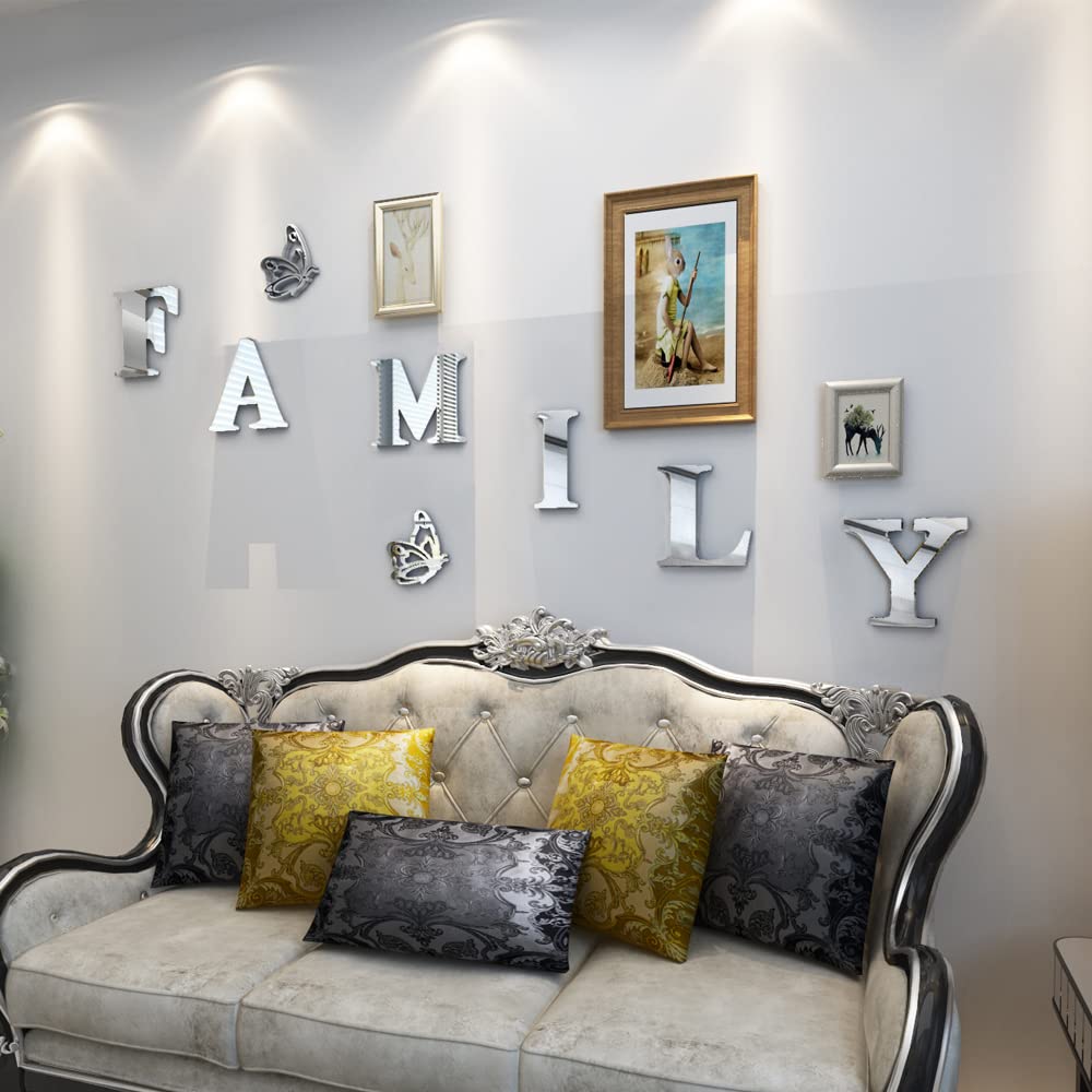 Acrylic Mirror Wall Stickers - Silver 61x23 for Living Room & Bedroom Decor