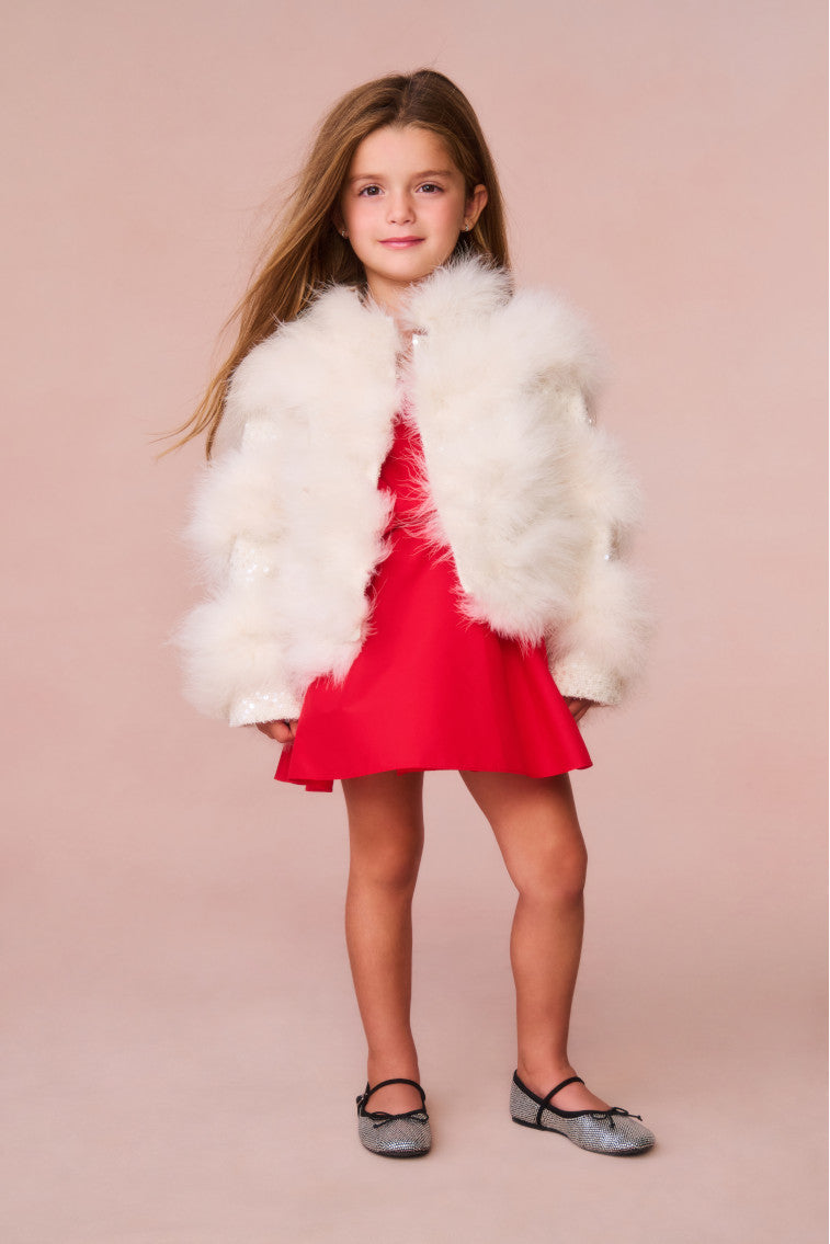 Girls' Trislyn Faux Fur Jacket - Warm Winter Coat for Kids - Perfect for School, Playdates & Outdoor Adventures