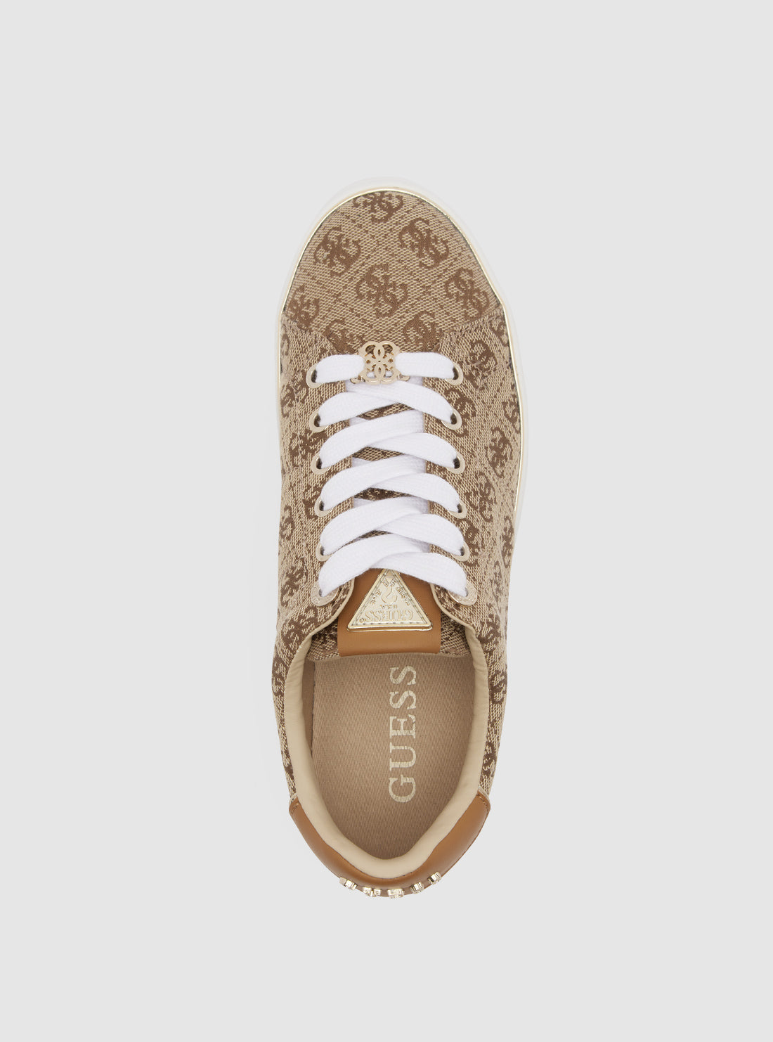 Brown Logo Beary Low Top Sneakers for Women - Casual Comfortable Slip-On Shoes for Walking, Running & Everyday Wear