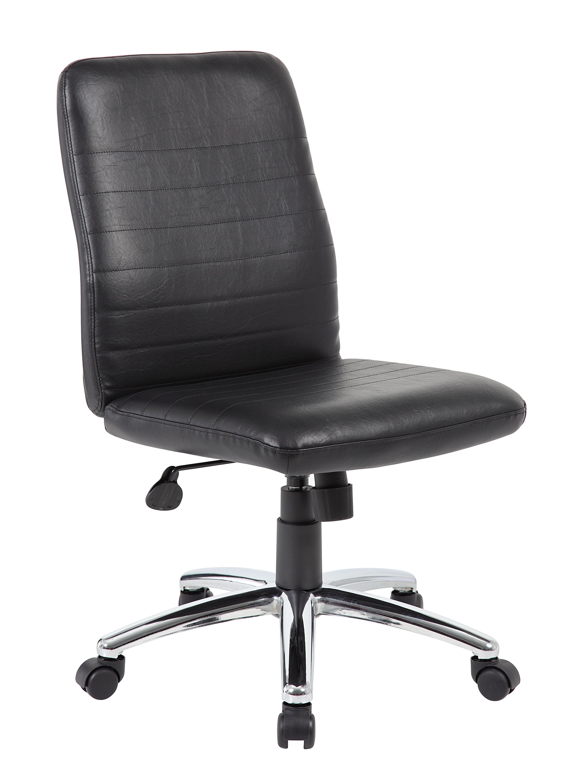 Boss Office Products Retro Task Chair in Black - Ergonomic Office Chair for Home & Workspace Comfort
