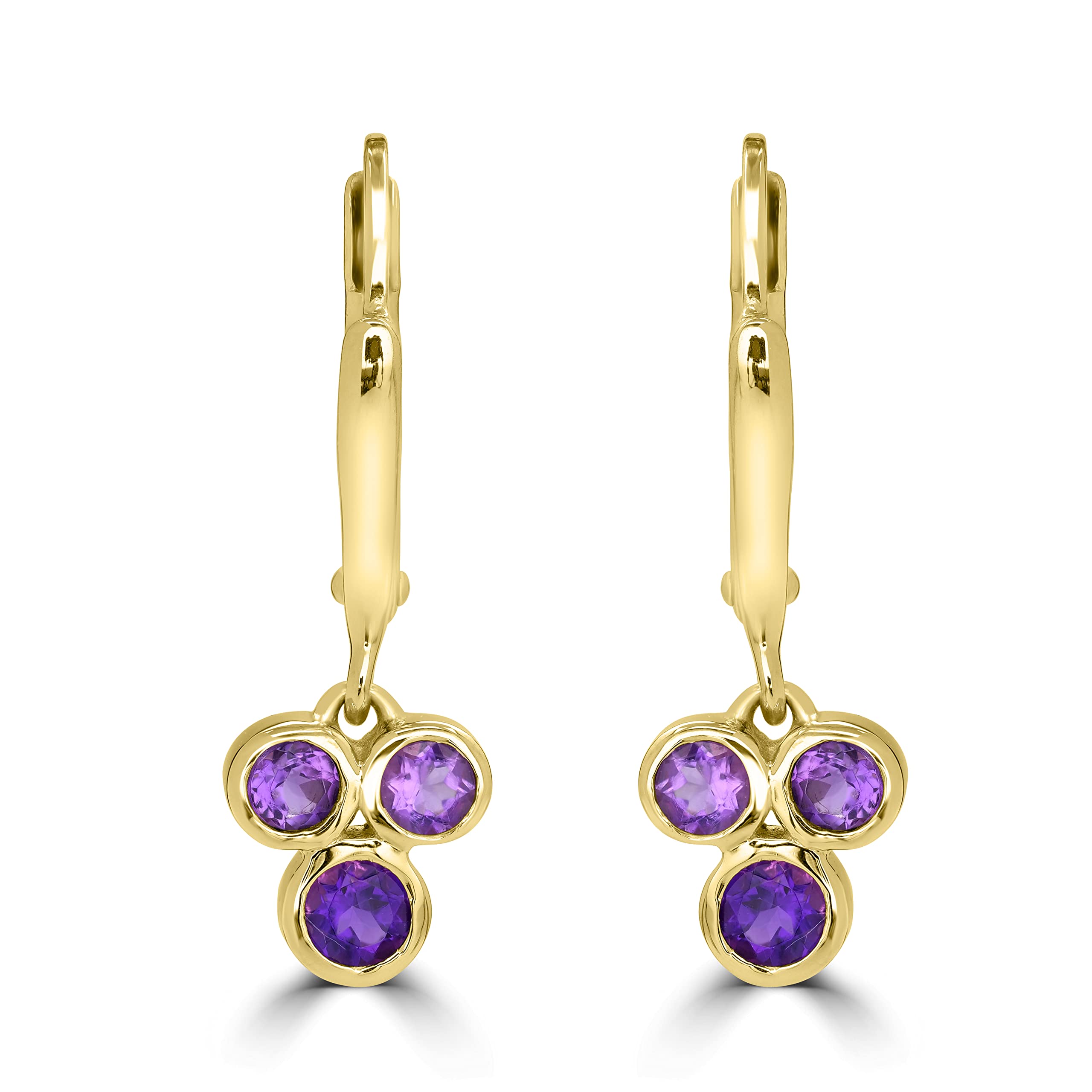Sterling Silver Gemstone Dangle Earrings - Birthstone Gift for Her | Wedding & Anniversary