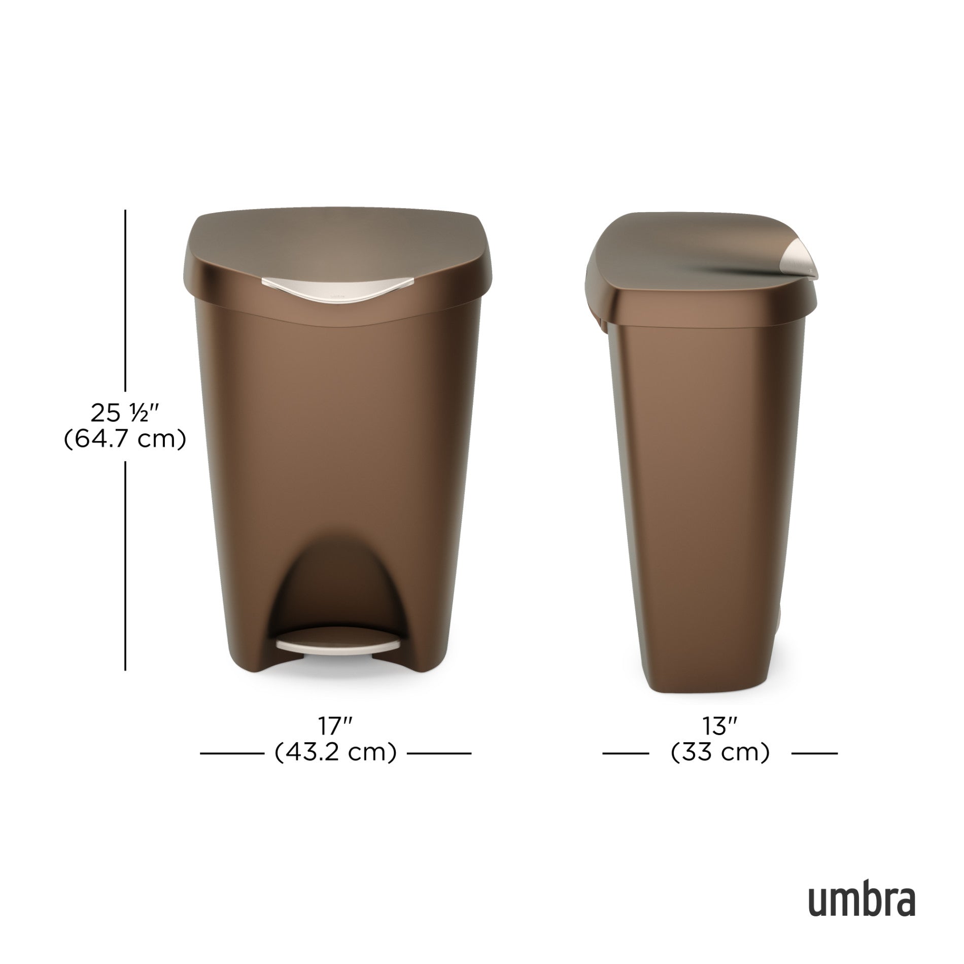 Brim Step On Trash Can - 13 Gallon Stainless Steel Touchless Kitchen Garbage Bin with Lid - Perfect for Home, Office, and Restaurant Use