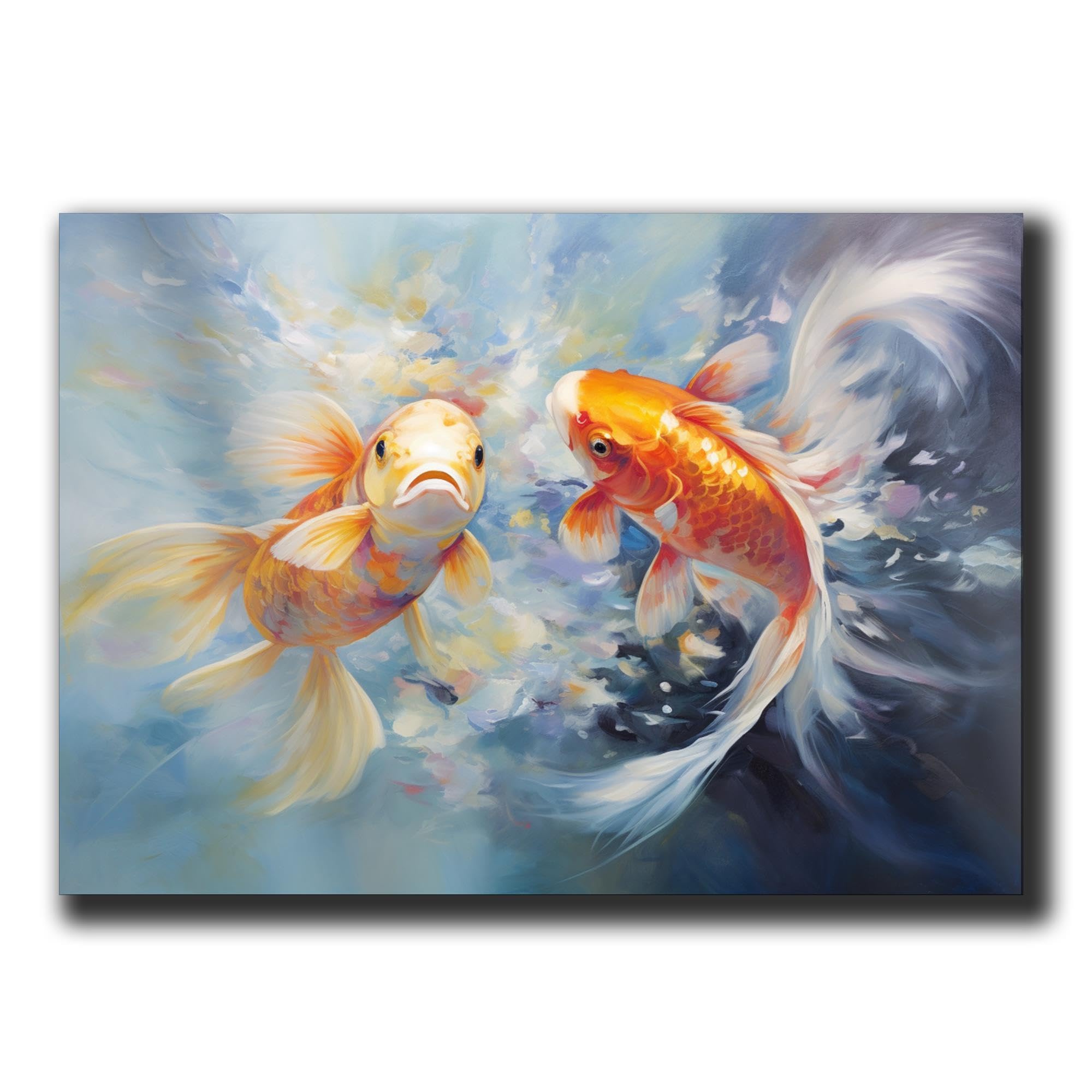 Japanese Koi Fish Art Print - Zen Wall Decor for Home & Office | Koi Pond Poster, Asian Wall Art, Fish Wall Decor for Living Room, Bedroom & Meditation Space
