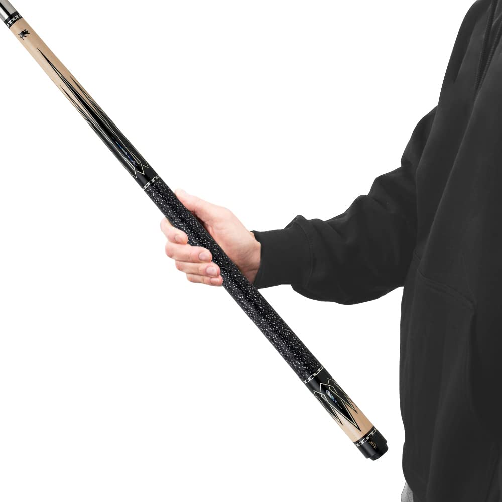 Premium Griffin GR26 Pool Cue - Professional Hard Rock Maple Billiard Stick with Black & White Inlaid Points - 18oz Weight for Perfect Balance - Ideal for Tournament Play & Home Game Rooms