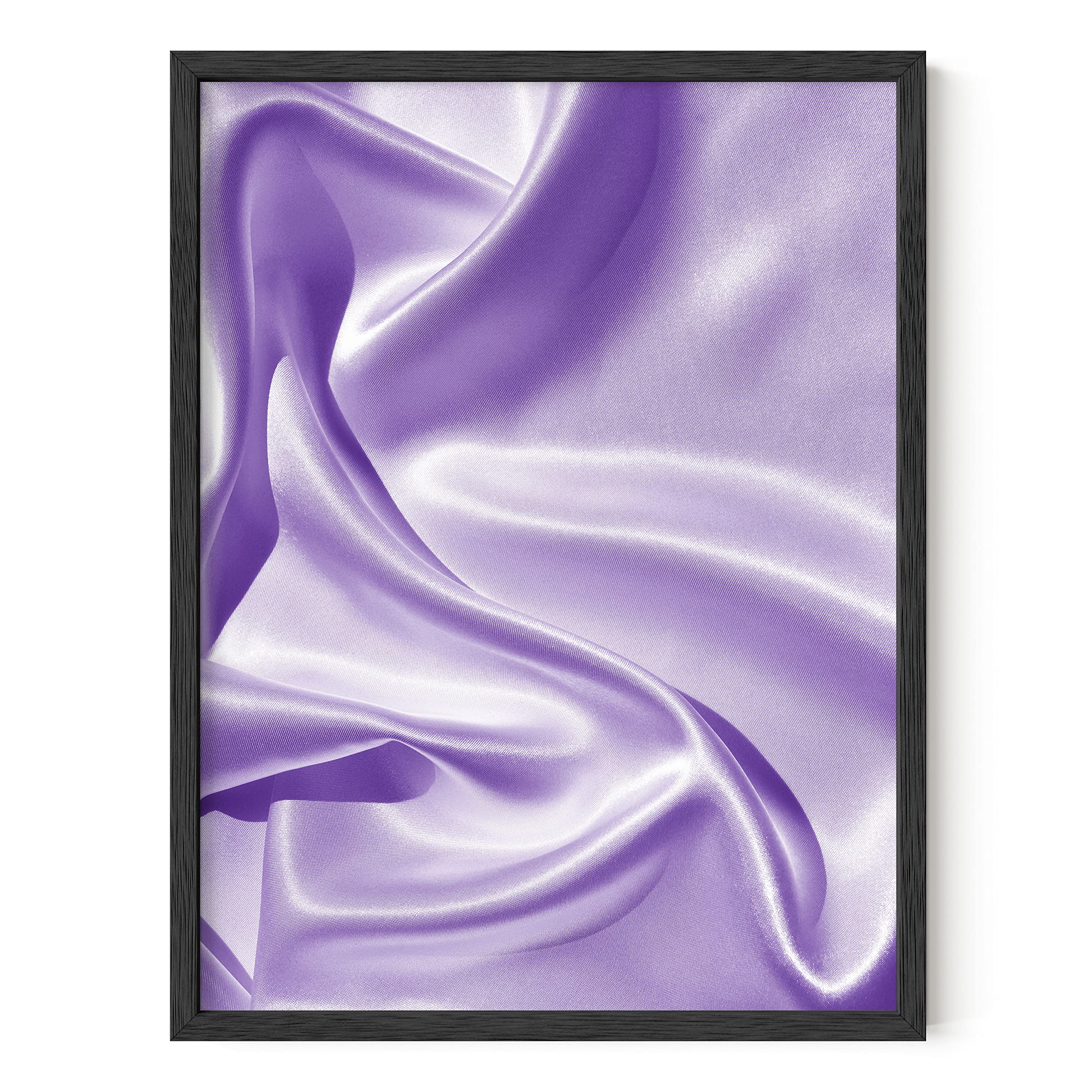 Purple Aesthetic Wall Art - Haus and Hues Lavender Silk Poster with Black Frame (12x16) | Bedroom Decor, Living Room Wall Decor, Office Art, Home Decoration