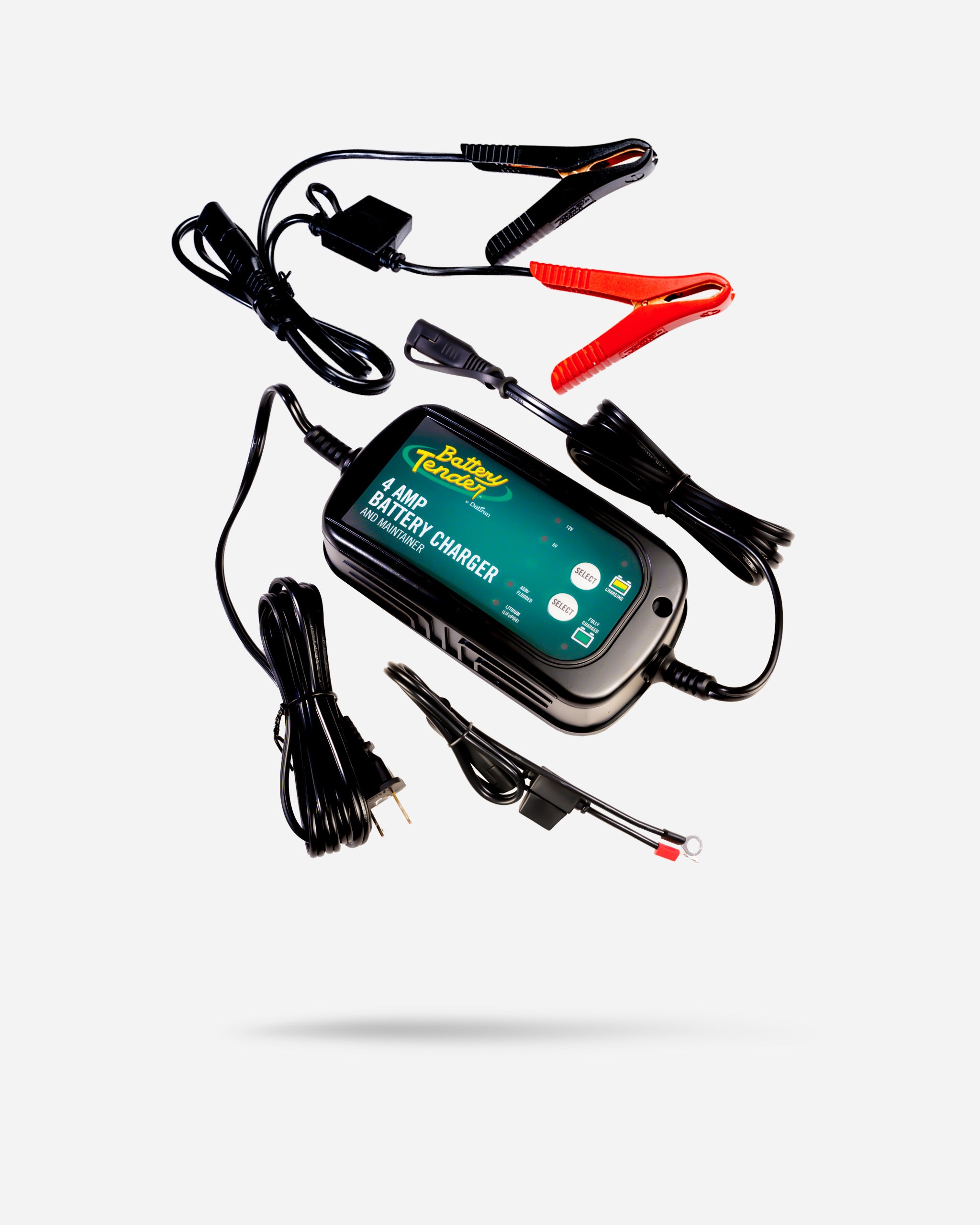 Adam's x Battery Tender® 6V/12V 4A Smart Battery Charger & Maintainer - for Cars, Motorcycles, ATVs, Boats & More - Automatic Charging & Long-Term Storage Protection