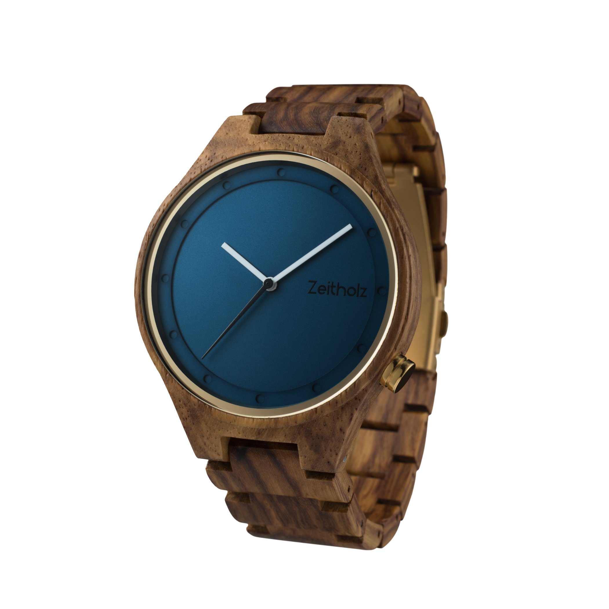 Zeitholz Men's Wooden Watch - 42mm Big Face Analog Wood Watch with Japanese Quartz Movement - 100% Natural Wood - Perfect Gift for Him - Ideal for Casual Wear, Outdoor Adventures & Special Occasions