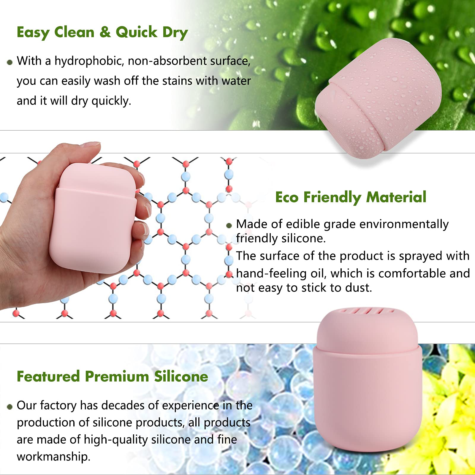 BEZOX Silicone Makeup Sponge Holder - Travel-Friendly Beauty Blender Case & Drying Container for Cosmetic Tools (Blender Not Included) - Pink | Perfect for Travel, Gym & Daily Makeup Organization
