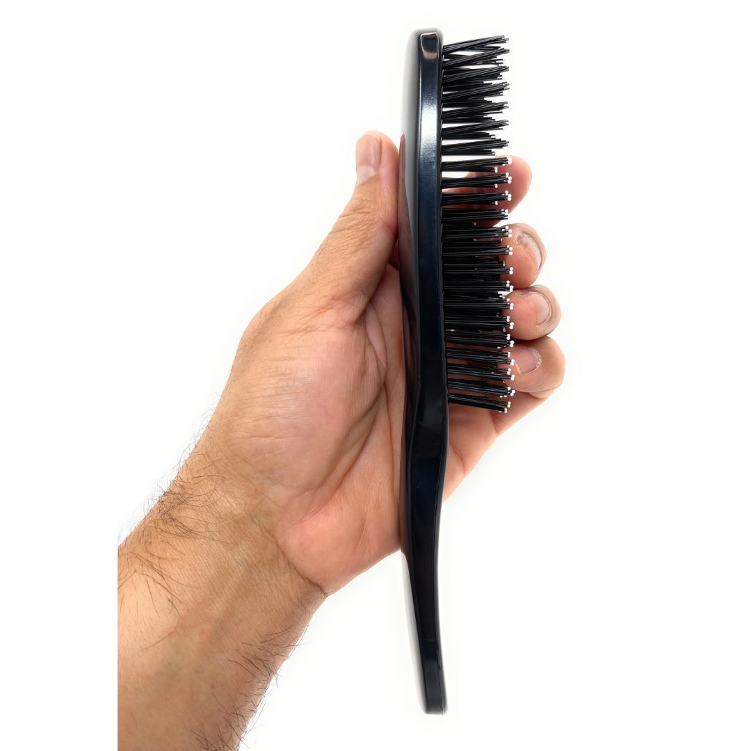 Phillips Light Touch 8 Nylon Hair Brush with Black Rectangle Handle - Gentle Detangling for All Hair Types, Perfect for Home & Travel Use