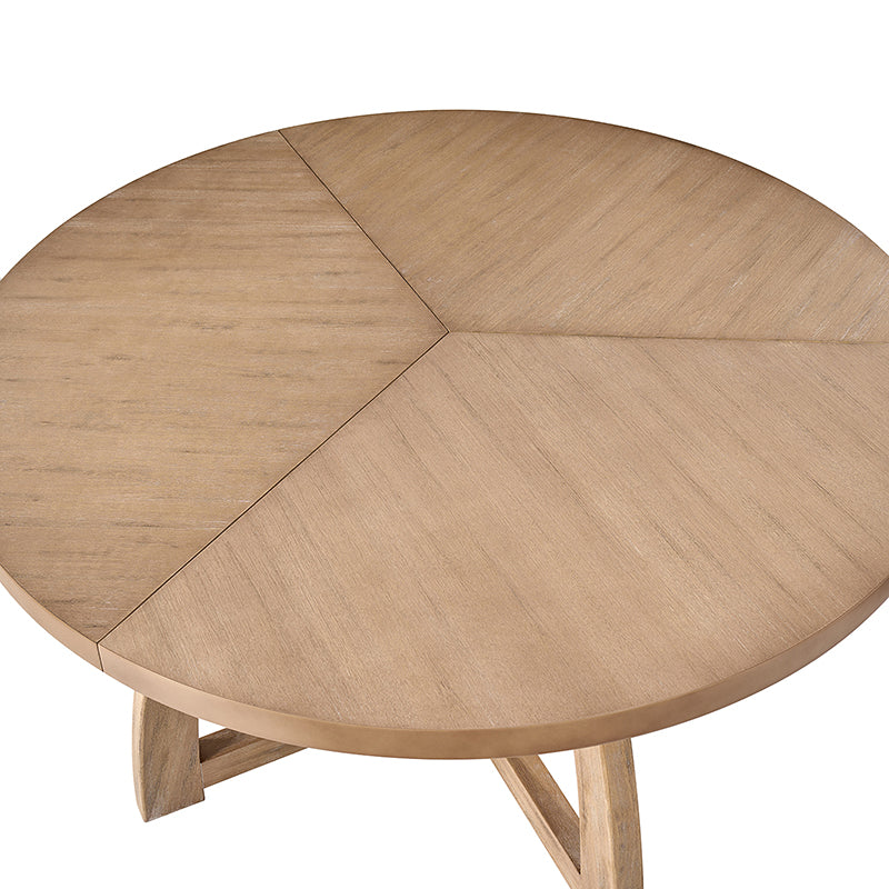 Sherry 54 Inch Solid Wood Round Dining Table - Rustic Farmhouse Style for Kitchen, Dining Room & Outdoor Patio