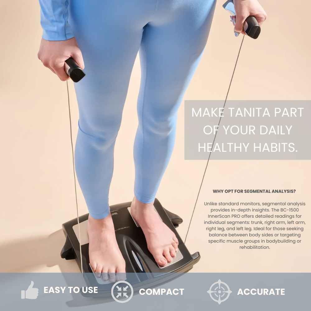 TANITA BC-1500 InnerScan PRO Body Composition Scale - FDA Cleared Multi-Frequency Segmental Analysis with Bluetooth Connectivity | Accurate Body Fat, Muscle & Water Measurement for Home Gym & Health Tracking