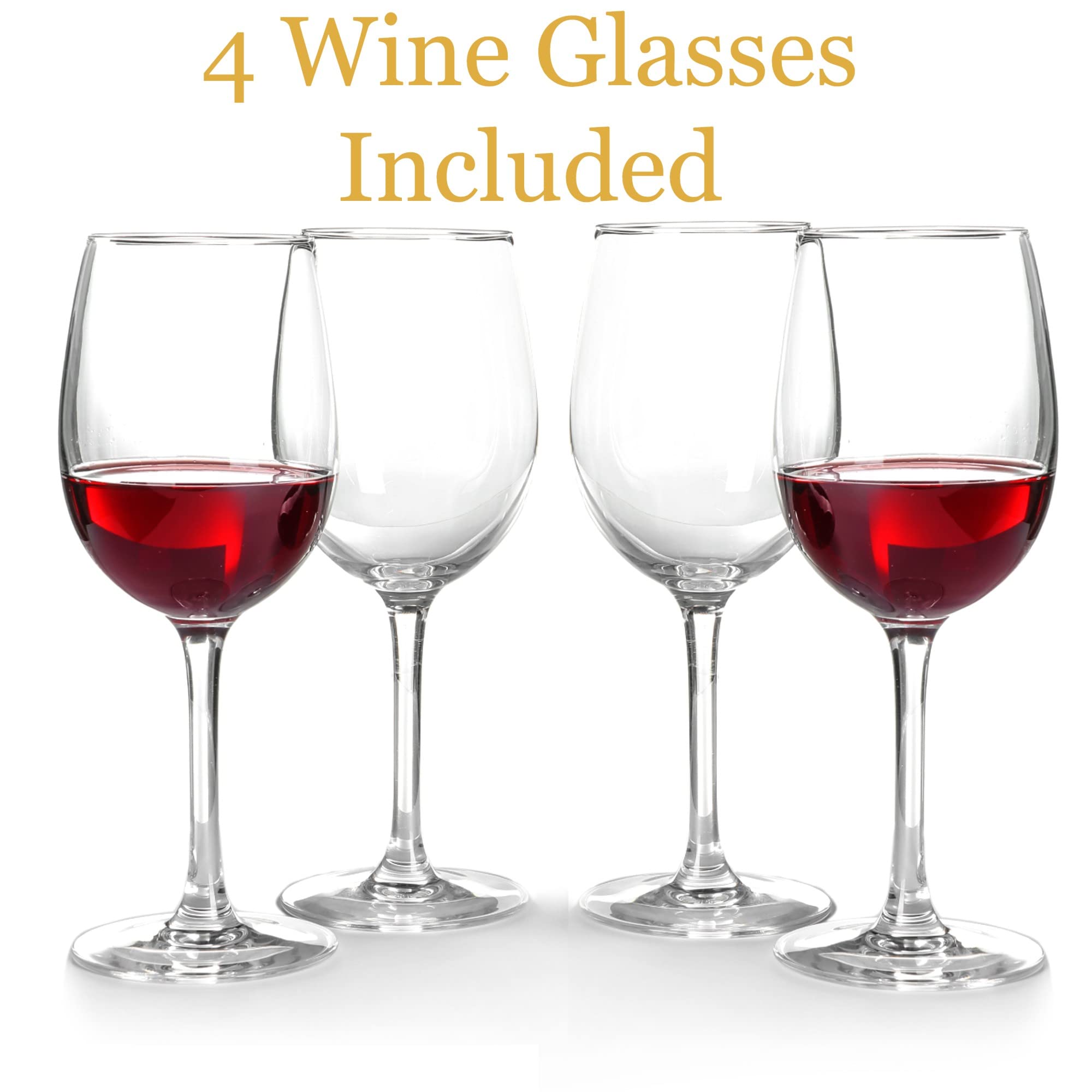 Bezrat Wall Mounted Wine Rack with 4 Wine Glasses - Elegant Wine Storage & Bottle Holder - Perfect Gift for Mom, Birthday, Housewarming - Ideal for Kitchen, Dining Room, Bar Decor