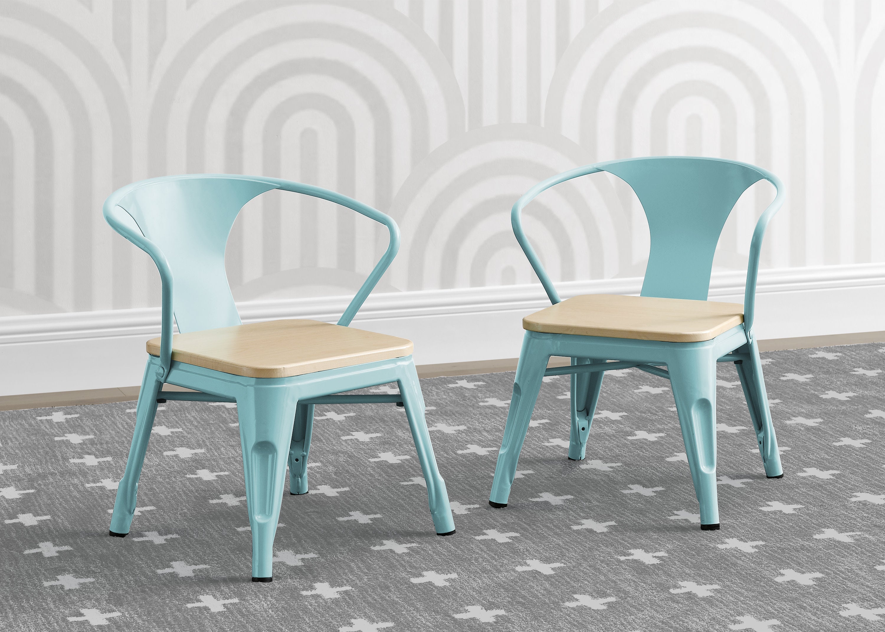 Modern Bistro 2-Piece Chair Set for Outdoor Patio, Cafe, Restaurant & Garden Dining - Lightweight & Durable Metal Bistro Chairs with Comfortable Seat Cushions