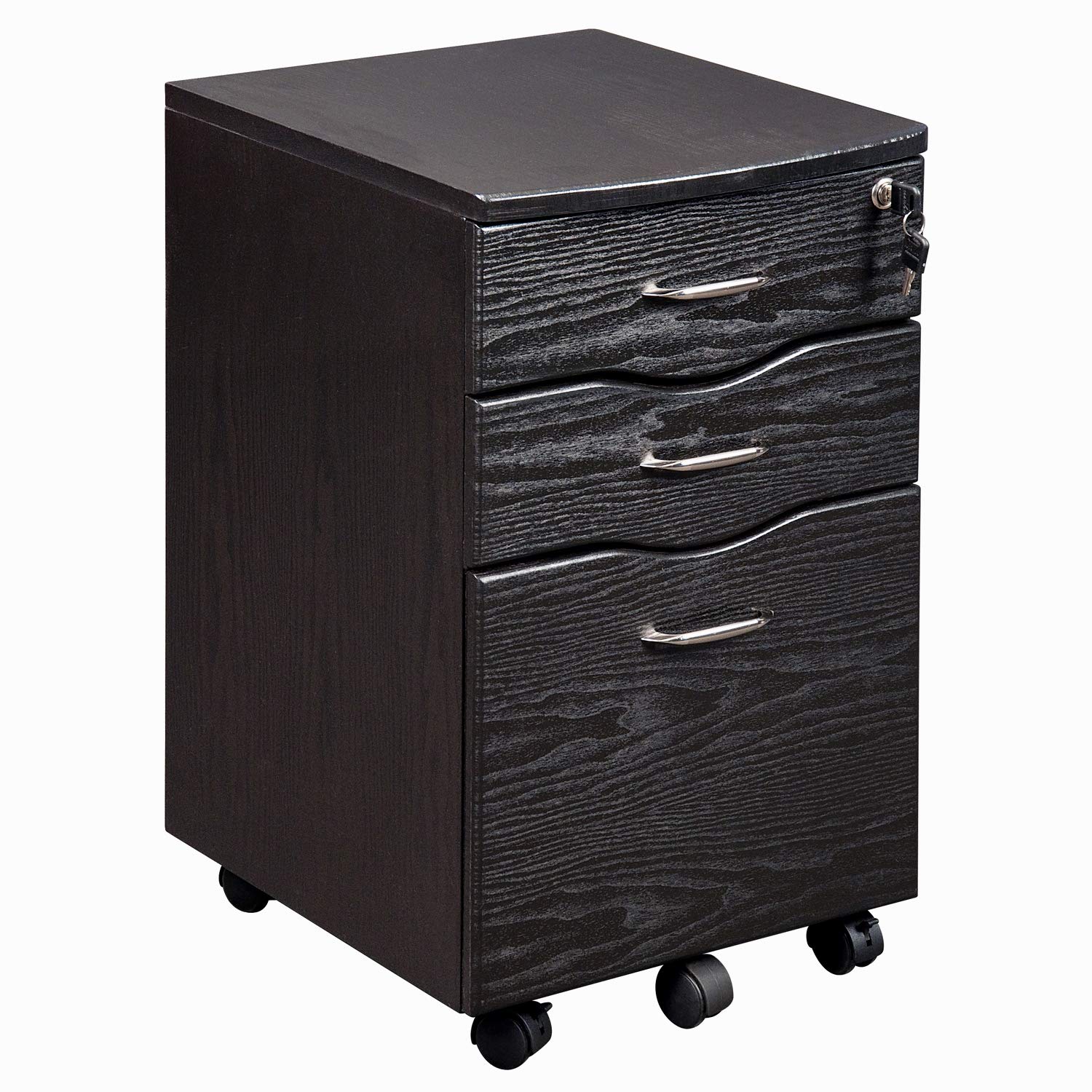 Techni Mobili Rolling Storage and File Cabinet, Espresso Finish - Mobile Office Organizer for Documents, Files, and Supplies - Perfect for Home Office, Classroom, or Workspace