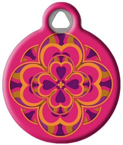 Custom Lupine Pattern Heart 2 Heart Pet ID Tag for Dogs & Cats - Large Size | Matching Lupine Collar & Leash Accessories | Personalized Engraving | Perfect for Walks, Travel & Pet Safety