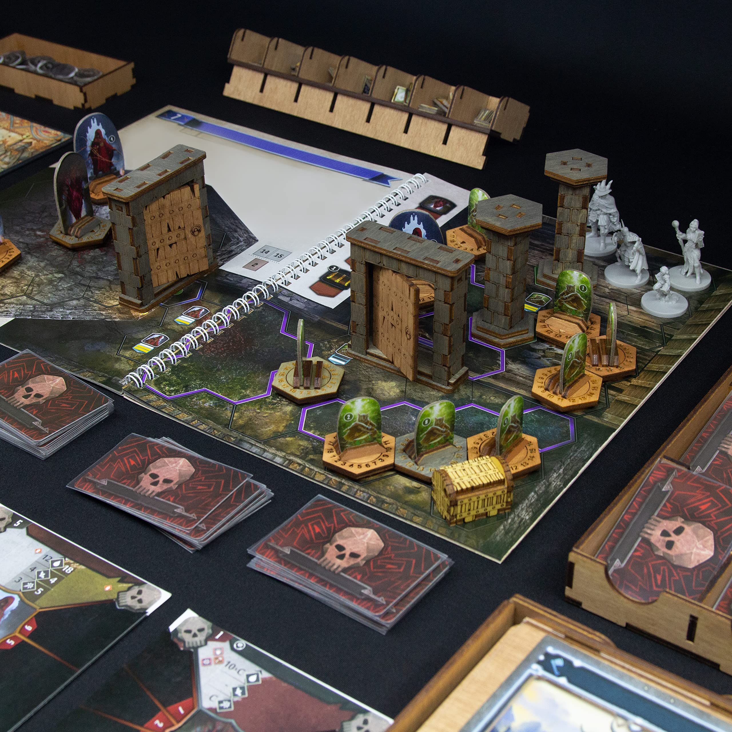 SMONEX 67-Piece Terrain Pack - Laser Engraved Game Tokens Compatible with Gloomhaven, Jaws of The Lion & Frosthaven Board Games - Perfect DND Accessories for RPG Campaigns and Tabletop Gaming