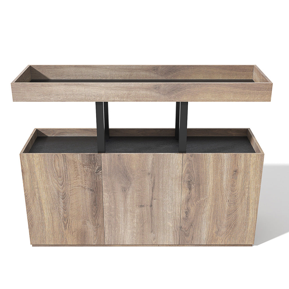 Tribeca 135cm Warm Oak & Black Credenza Cabinet - Stylish Storage for Living Room, Dining Room, or Home Office