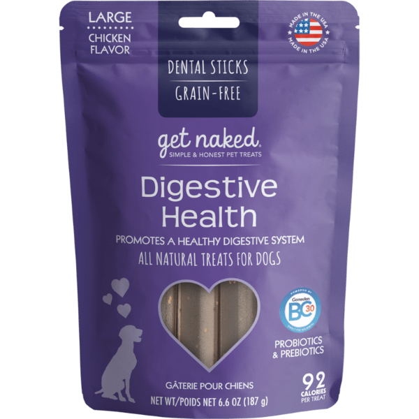 Naked Digestive Health Dog Dental Chew Sticks for Small & Large Breeds - Natural Teeth Cleaning & Breath Freshener Treats for Puppies & Adult Dogs - Perfect for Daily Oral Care & Training Rewards