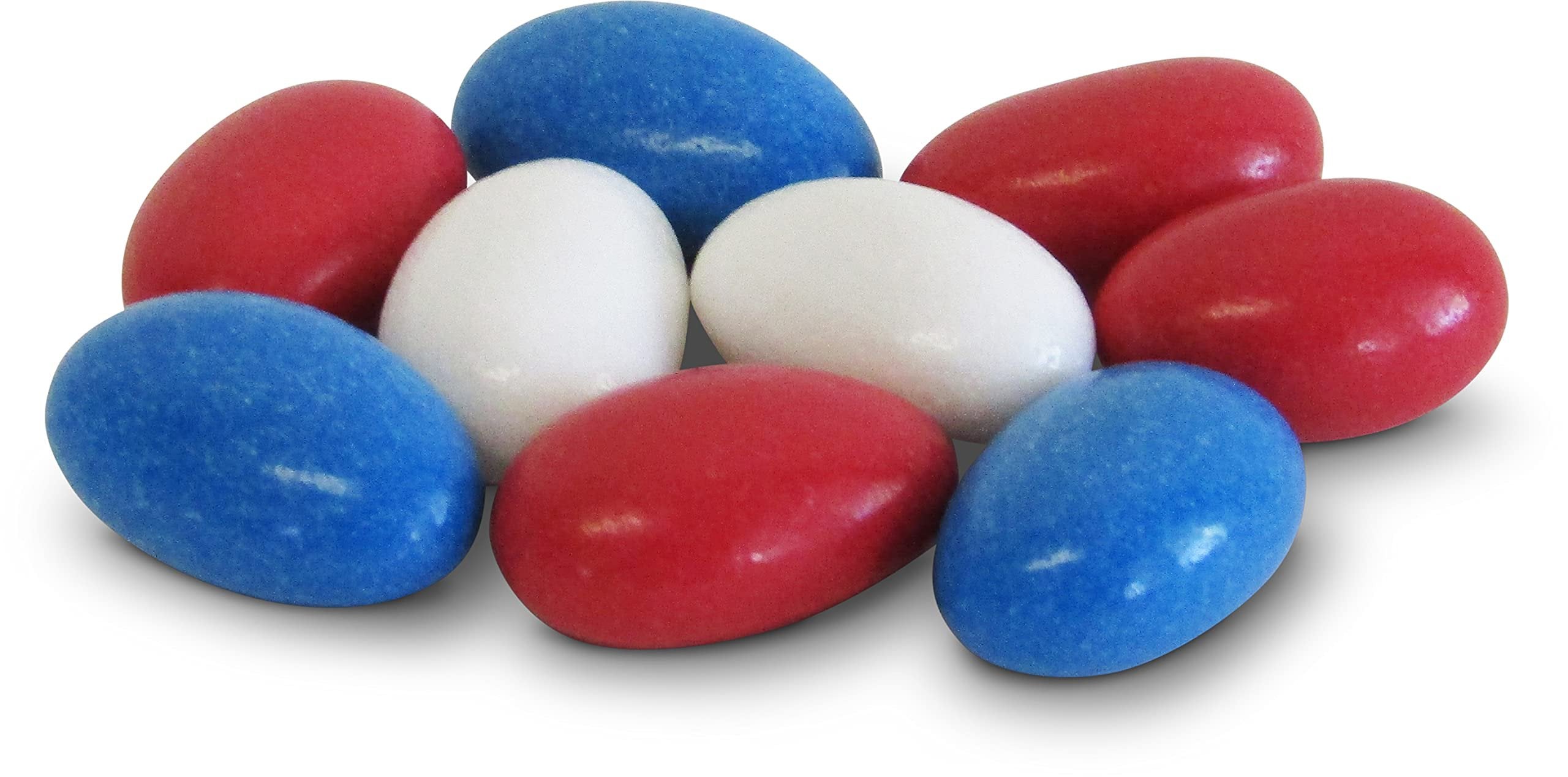 Patriotic Jordan Almonds Medley - 10 lbs Bulk Candy for Weddings, Baby Showers & Patriotic Celebrations | Red White & Blue Almonds