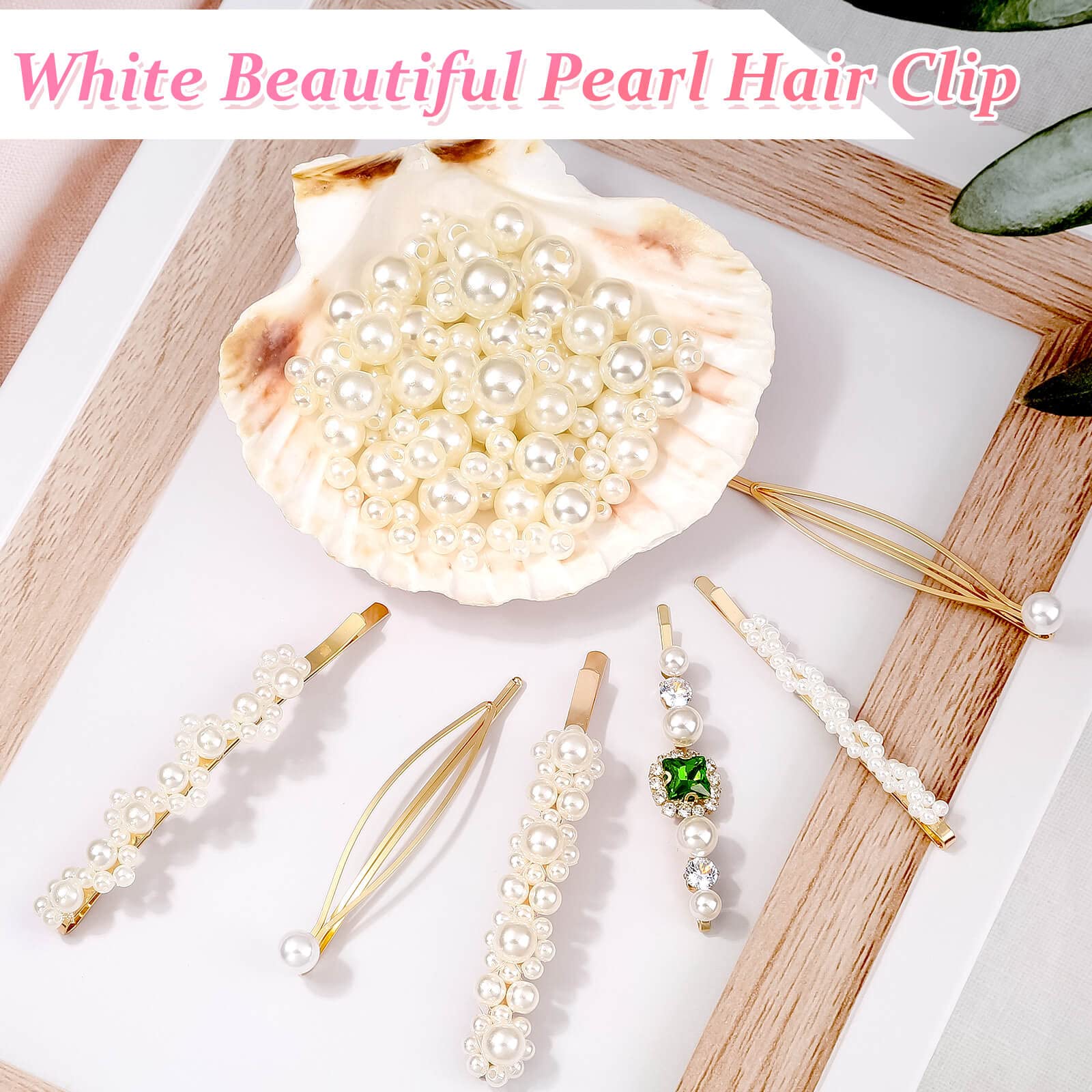 30 Pcs Acrylic Resin Hair Barrettes with Pearls - Elegant Hair Clips for Women & Girls - Perfect for Weddings, Parties & Daily Hairstyling