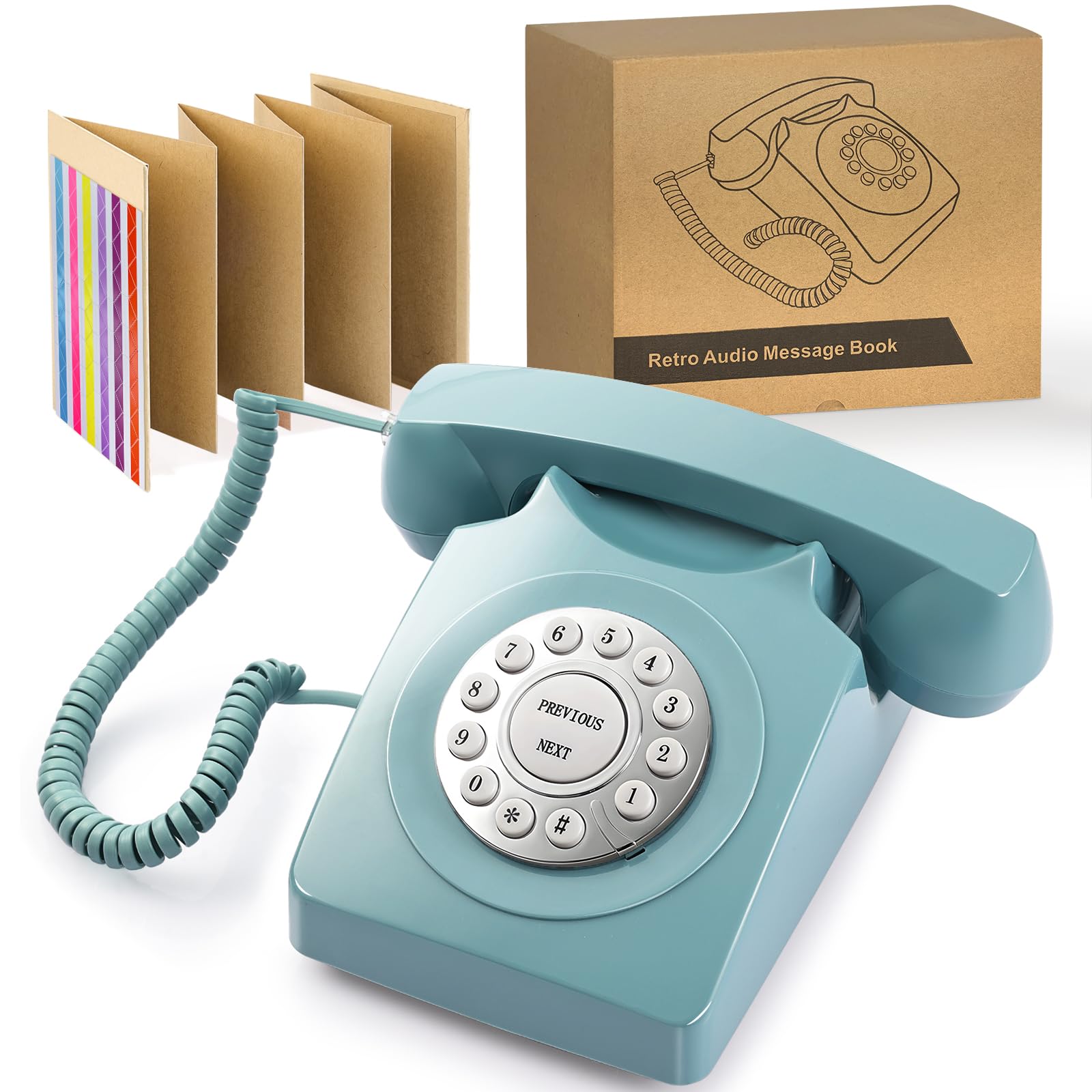 Retro Audio Guest Book Phone - Record Wedding & Baby Shower Messages, Voicemail Keepsake for Special Events - Perfect for Capturing Congratulations from Friends & Family at Weddings, Receptions, and Celebrations