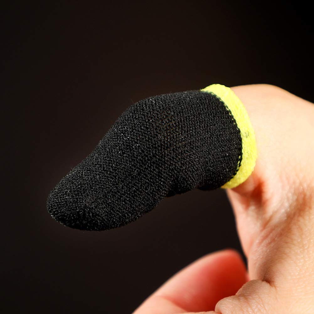 10 Pack Anti-Sweat Gaming Finger Sleeves - Breathable Magnetic Touch Screen Thumb Gloves for Mobile Games (Black) | Perfect for PUBG, Call of Duty & Fortnite Players