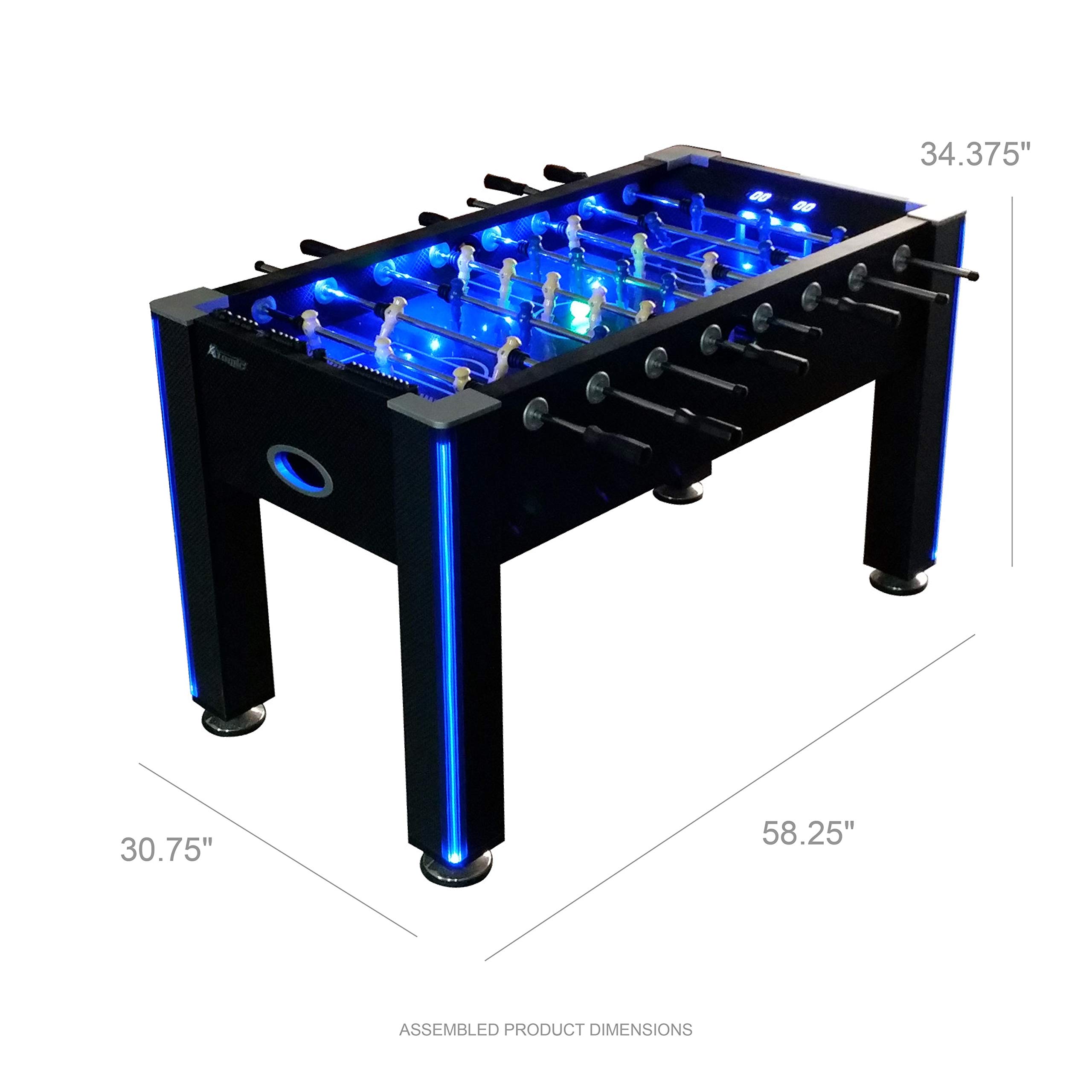 Atomic LED Light Up Foosball Table - Glow in The Dark Game for Adults & Kids - Perfect for Game Rooms, Basements, and Party Entertainment
