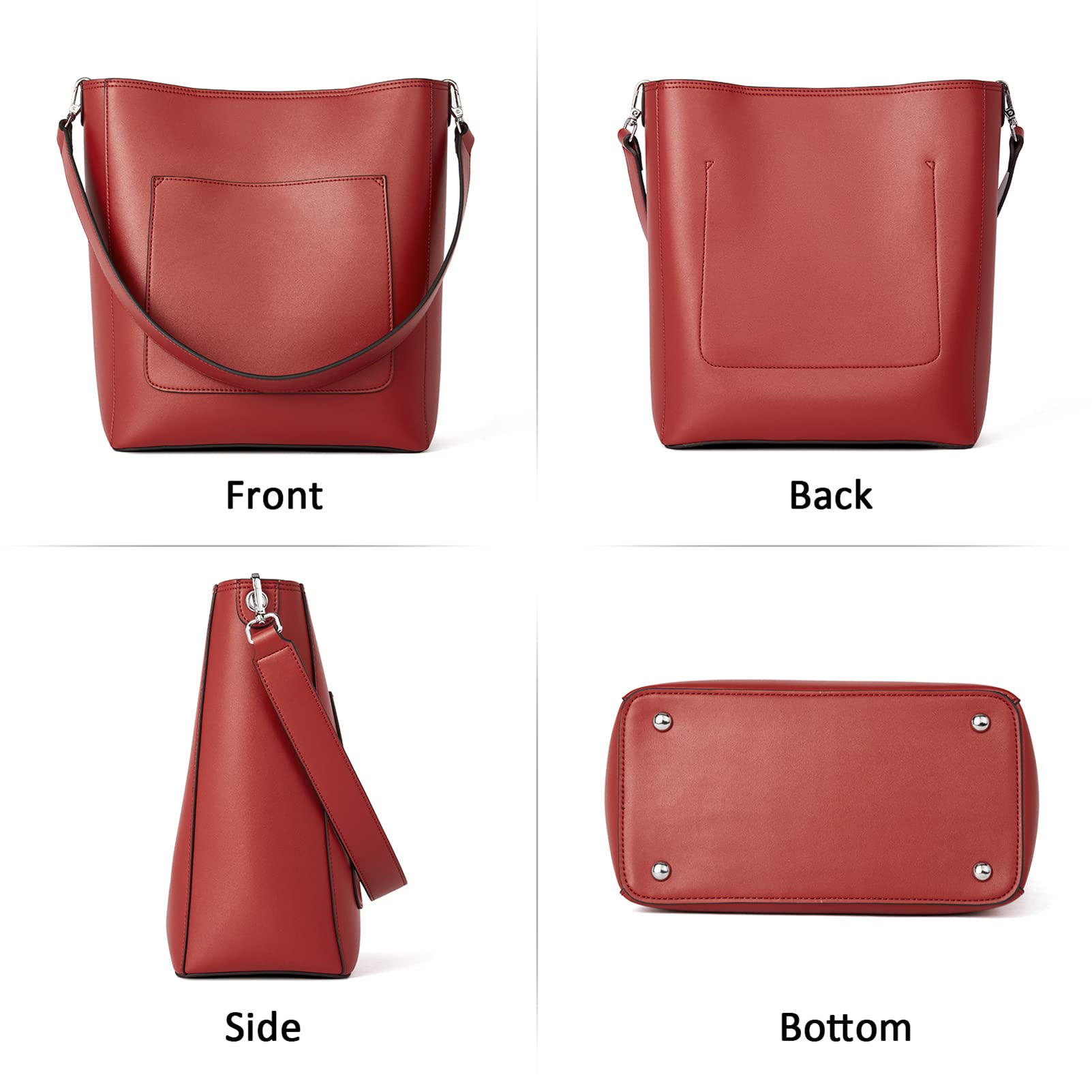 BROMEN Women's Leather Hobo Handbag - Fashion Designer Shoulder Bag & Crossbody Purse for Work, Travel, and Everyday Use