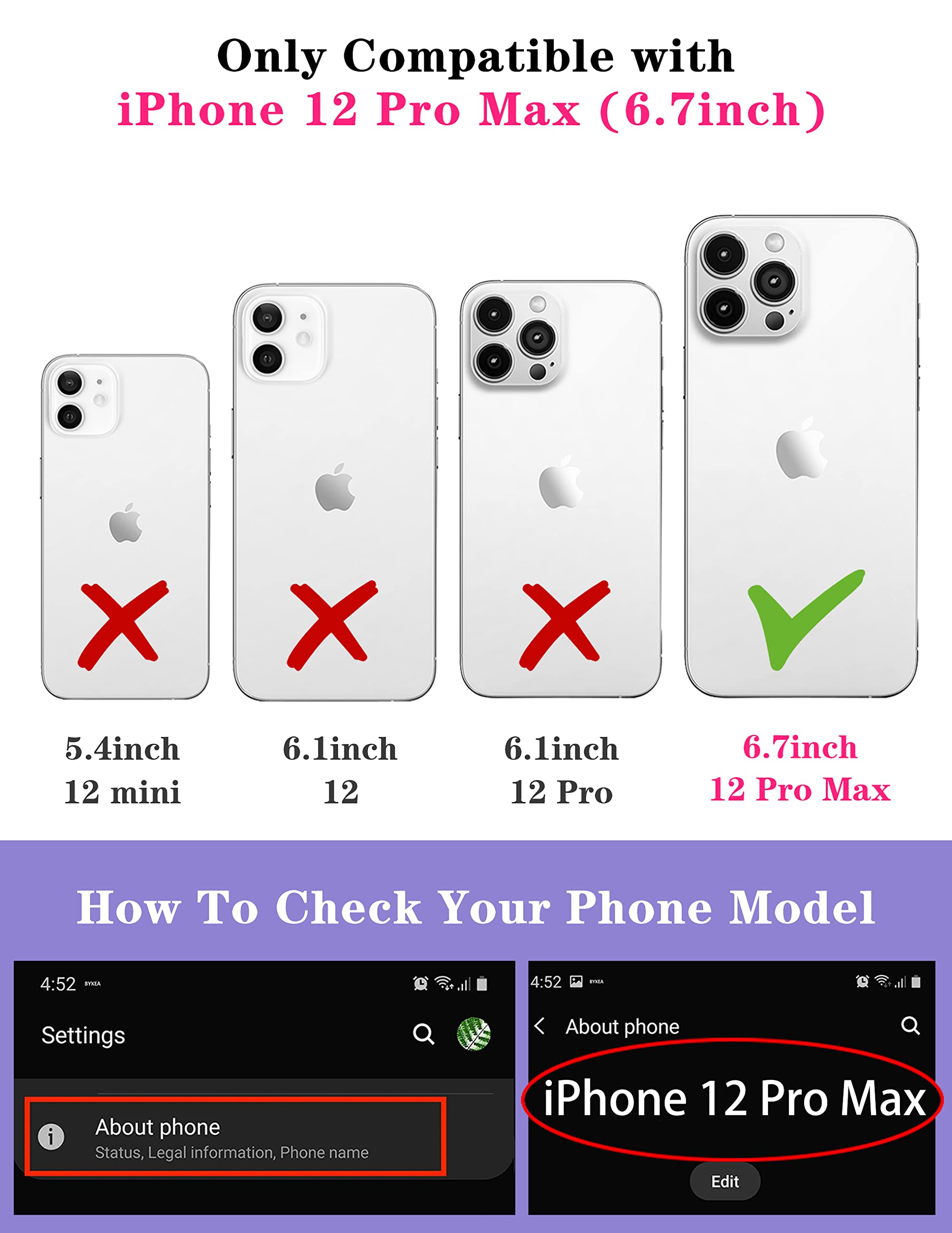 Goocrux 2in1 Luxury iPhone 12 Pro Max Case for Women - Black Cheetah Print with Slide Camera Cover & Ring Holder | Cute Animal Pattern Phone Cover for 6.7