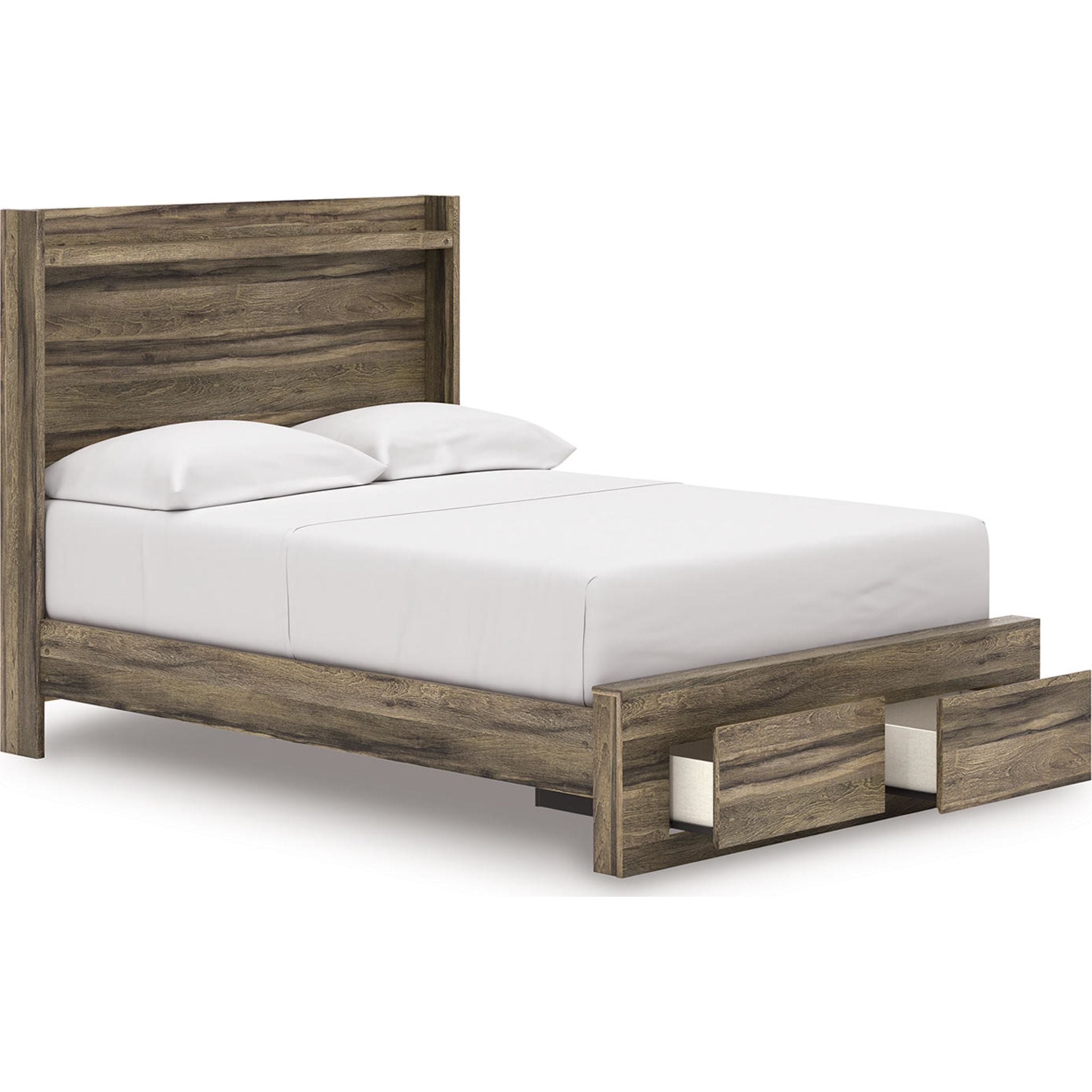 Baystorm Full Storage Bed with Underbed Drawers - Queen Size Platform Bed Frame with Ample Storage Space - Perfect for Small Bedrooms, Dorms & Apartments