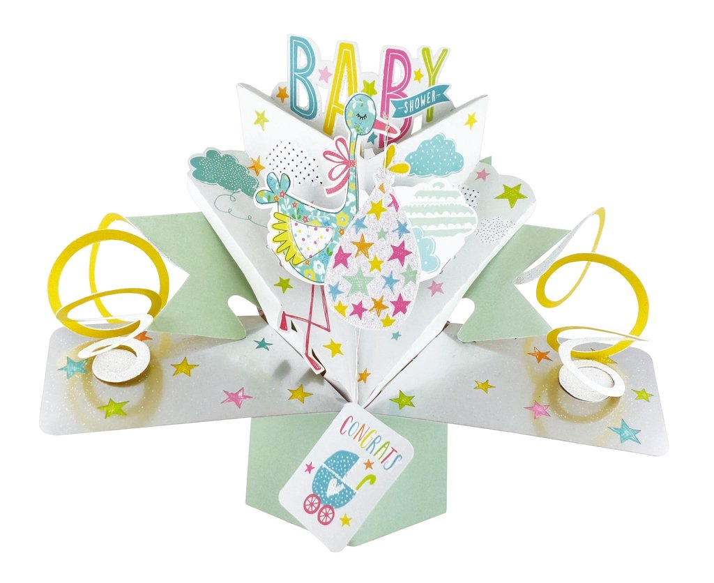 3D Pop Up Greeting Card for Baby Shower - Second Nature Congratulations Card for Newborn - Perfect for Baby Showers, Gender Reveals & New Parent Gifts