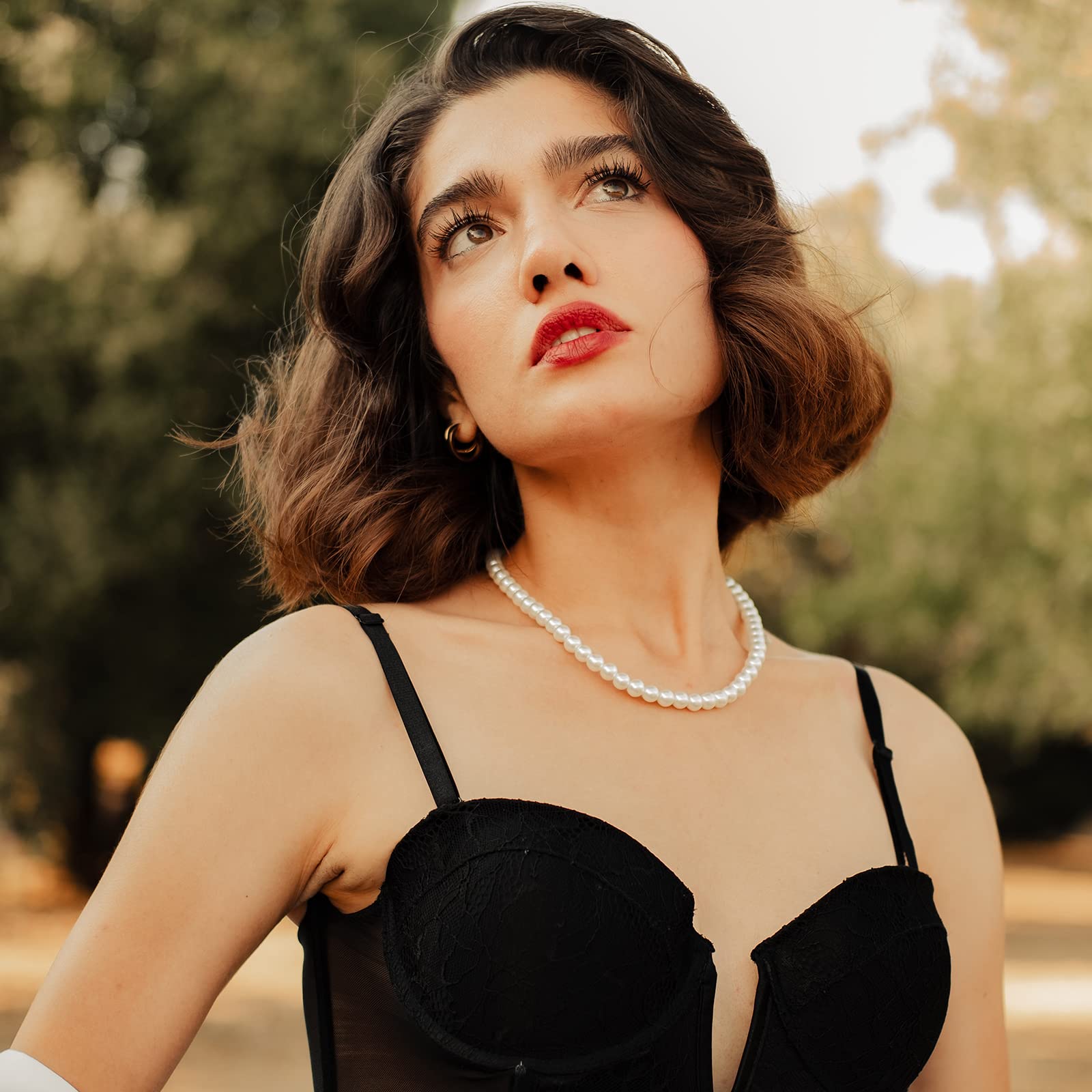 2PCS Pearl Necklace Set - Artificial Pearl Choker & Pendant Necklace for Women, Elegant Gift for Girlfriend, Wedding, Birthday & Anniversary | Perfect for Formal Events, Date Nights & Special Occasions