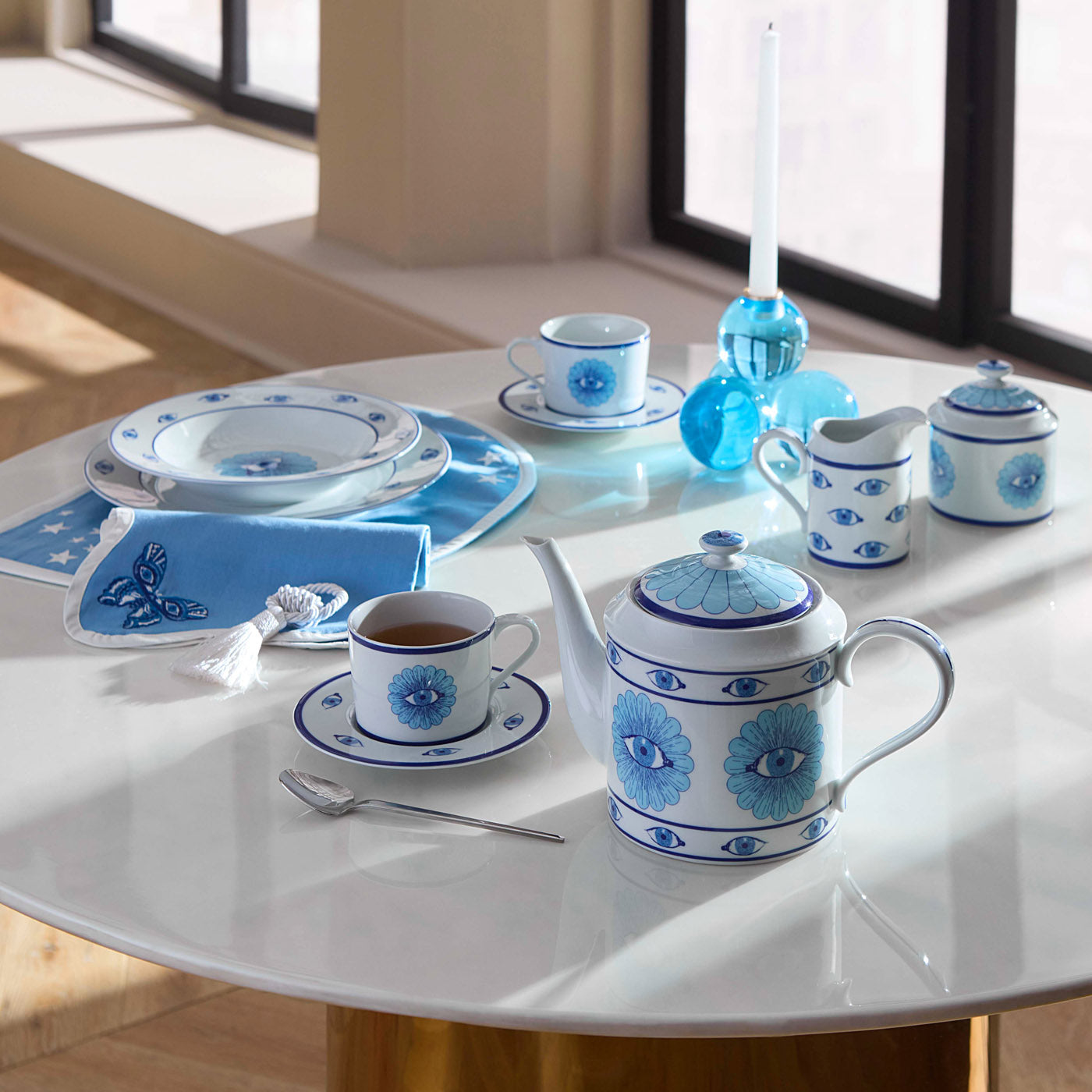 Premium Druggist Tea Set - Vintage Style Ceramic Tea Pot with Cups - Perfect for Afternoon Tea, Gifts & Home Decor
