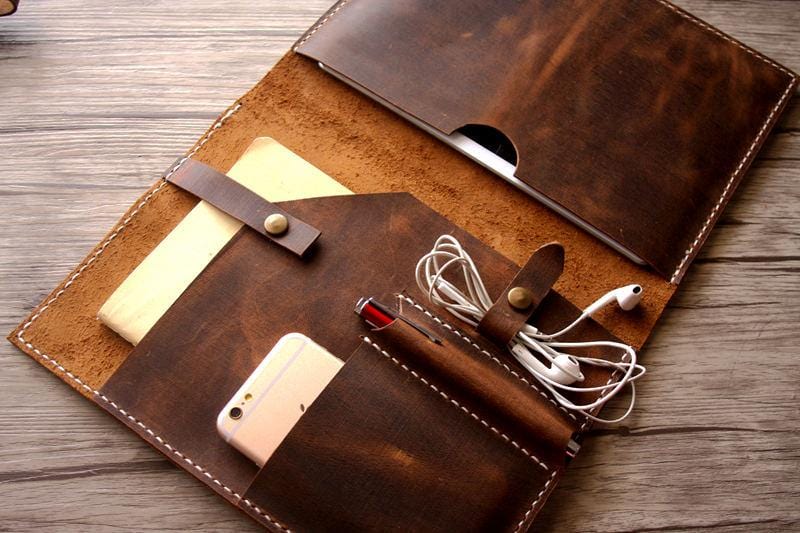 Premium Genuine Leather MacBook Pro 13 Inch Retina Case - Slim Protective Cover for MacBook Pro 13