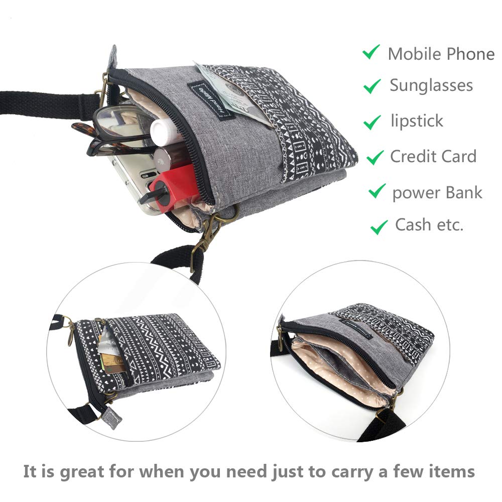 Stylish Canvas Crossbody Phone Purse for Women & Teens - Roomy Wallet Bag with Adjustable Shoulder Strap | Perfect for Travel, Shopping & Everyday Use