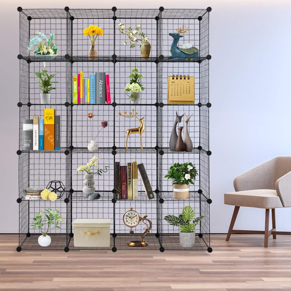 Ochine 6-Cube Wire Storage Organizer - Modular Metal Shelf for Closet, Living Room, Bedroom & Office - DIY Bookshelf, Bookcase & Cabinet Organizer with Multi-Grid Design - Perfect for Home Organization & Space Saving