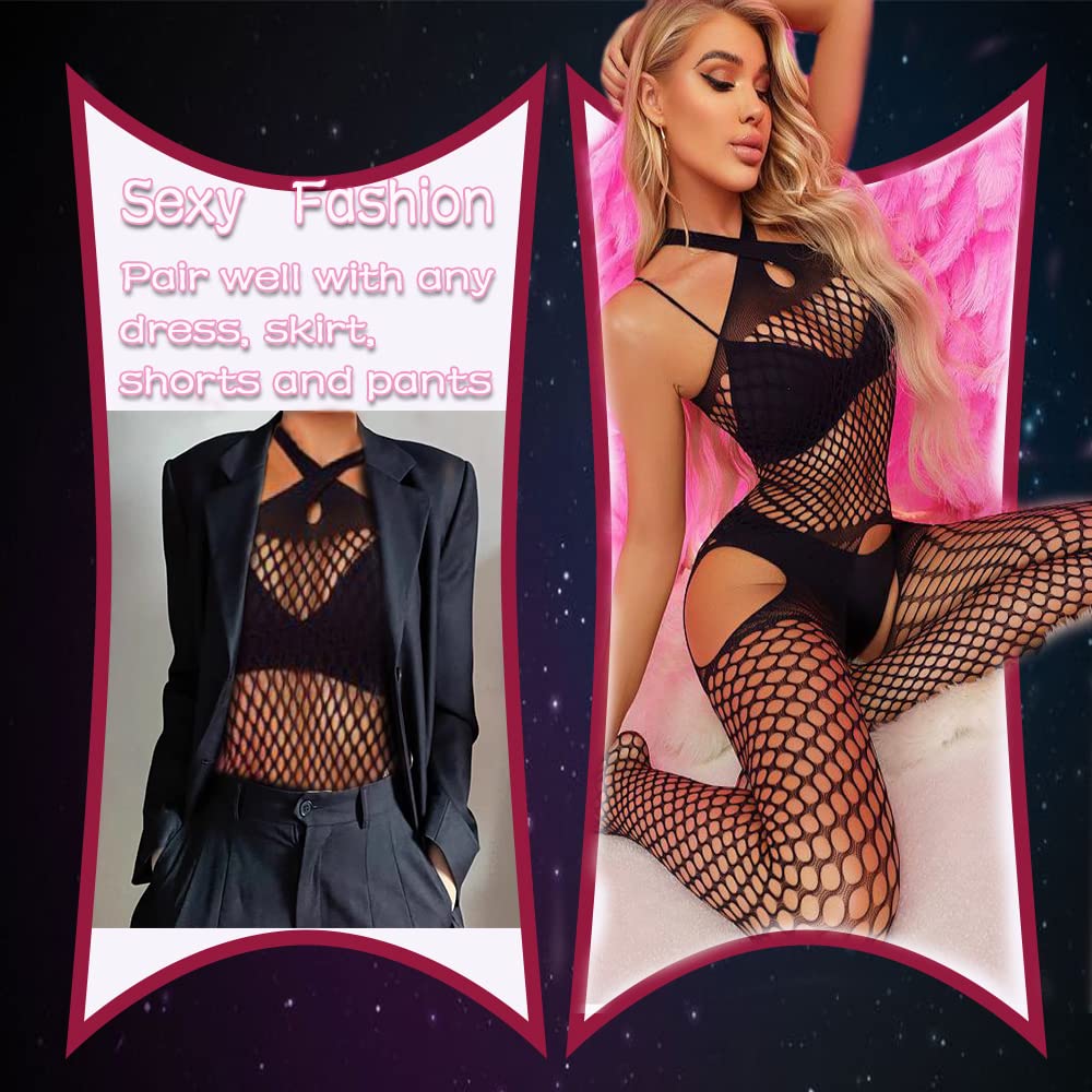 Mom & Myaboys Women's Fishnet Bodystocking & Stockings - Sexy Lingerie Bodysuit for Women | Perfect for Valentine's Day, Boudoir Photography & Romantic Nights