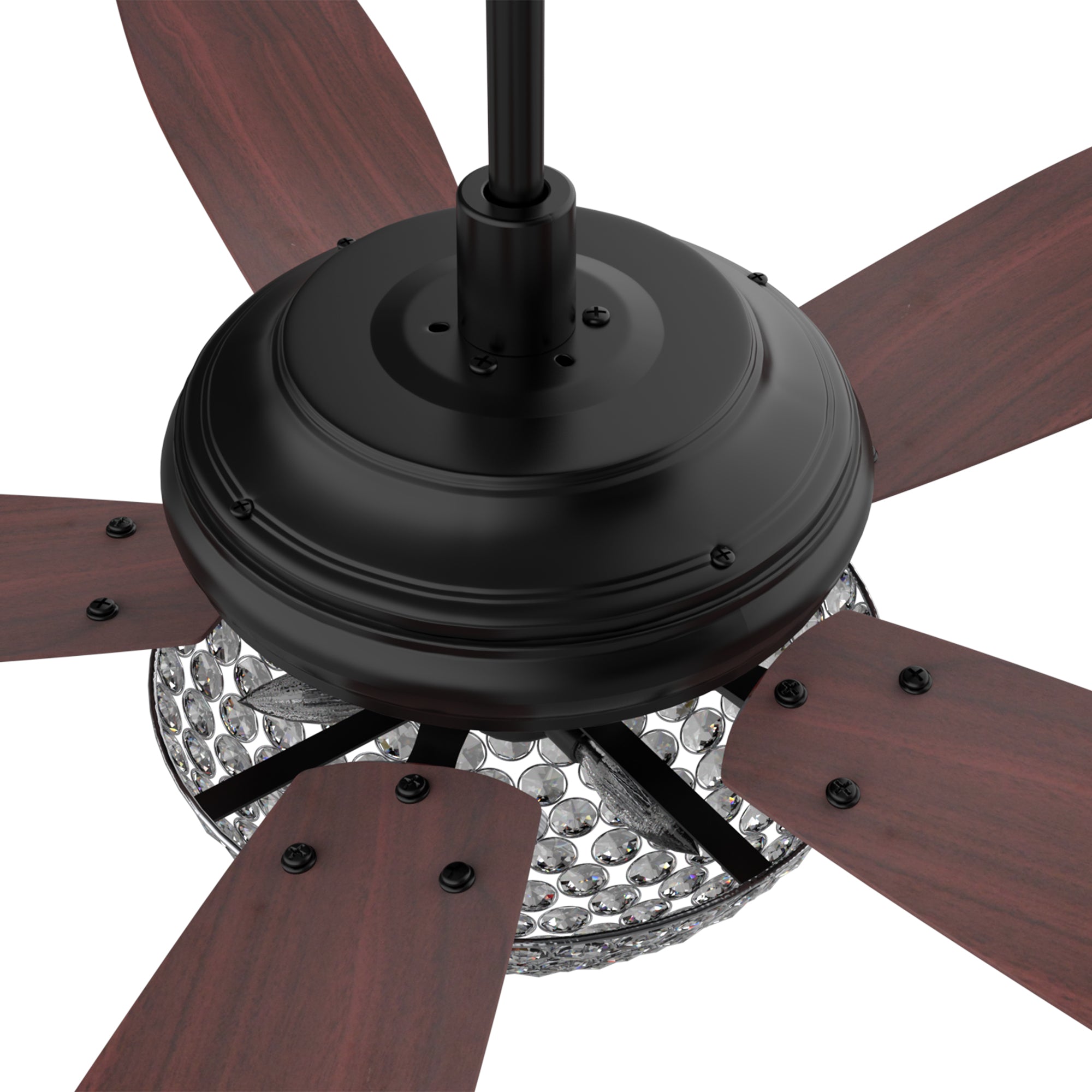 Henderson 56 Inch Modern Crystal Ceiling Fan with LED Light and Remote Control - Perfect for Living Room, Bedroom, and Dining Room