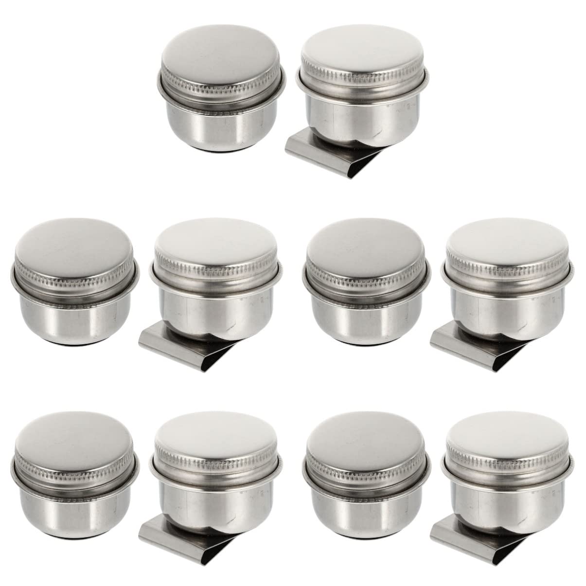 10 Pcs Stainless Steel Double Oil Palette Pots - Artist Paint Mixing Cups & Cleaning Dippers for Oil Painting - Perfect for Studio, Classroom & Outdoor Art Projects