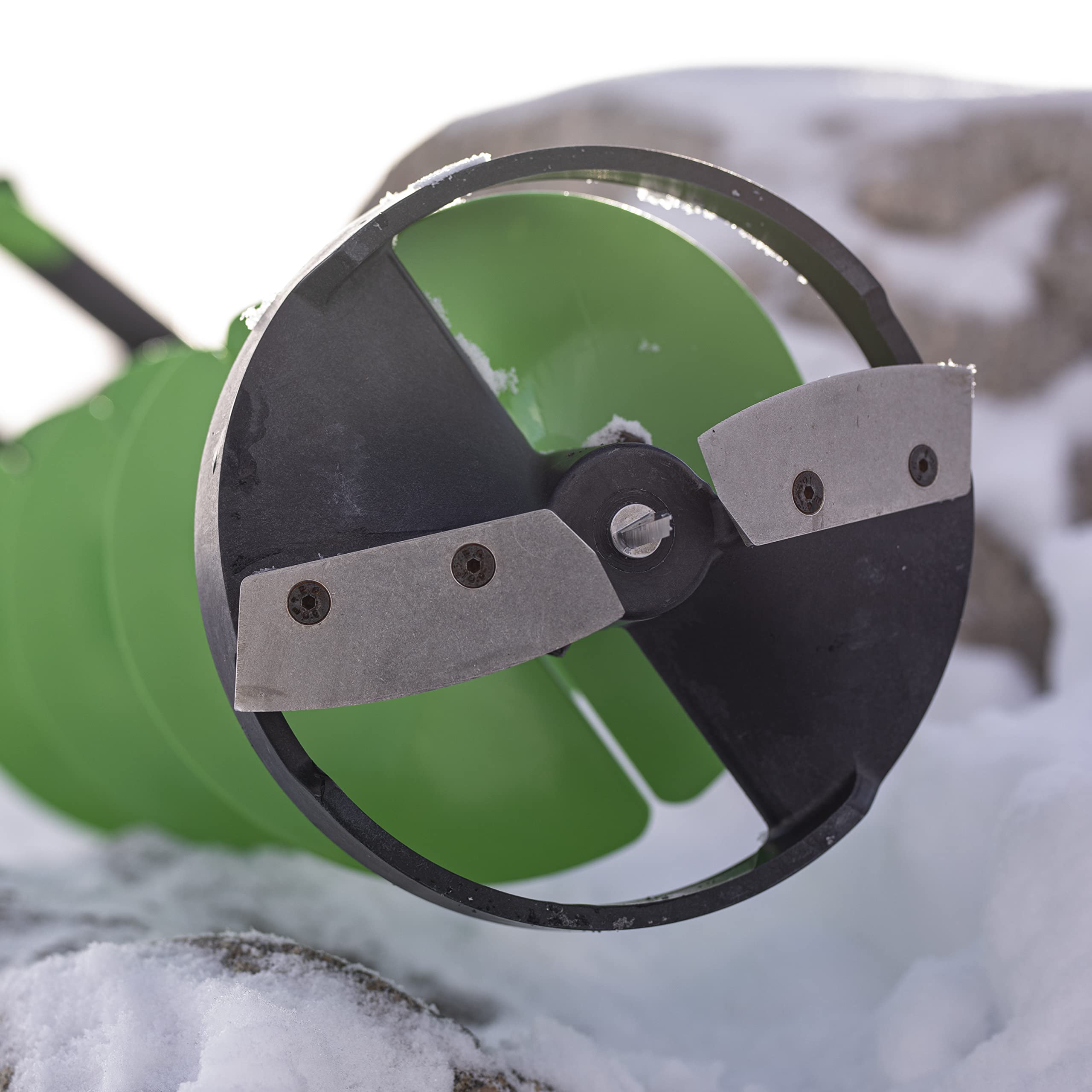 ION Alpha Plus 40V Lithium-ion Electric Ice Fishing Auger with 2 Batteries - Gen 3 Composite Design in Green | Perfect for Ice Fishing, Winter Camping & Outdoor Adventures